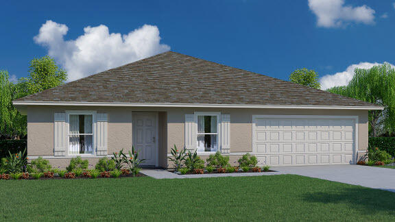 READY NOW! BRAND NEW HOME AVAILABLE NOW!  The ROYAL floor plan has four bedrooms, two full bathrooms, a two-car garage, and 1,806 square feet of living space. This home boasts ceramic tile floors throughout the main living areas and comes equipped with quartz countertops plus a rear covered lanai. The great room is spacious and accommodating. A beautiful walk-around island is conveniently located between the great room and the kitchen making it a gathering place for both rooms. Three bedrooms are on one side of the home and the owner's suite is on the other side. The ROYAL comes with one full year of builders transferable coverage and a 10-year limited structural warranty.