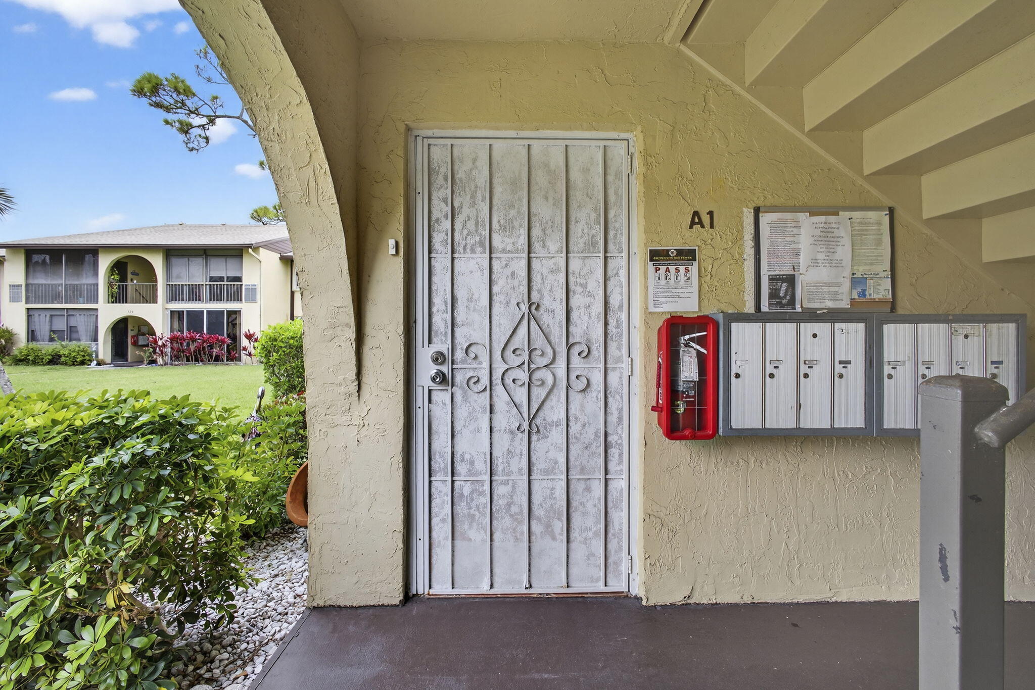 Welcome to Pine Ridge III, a vibrant 55+ no-pet community. Residents enjoy a clubhouse, sparkling pool, shuffleboard, bocce, and pickleball courts, with a scenic lake, complete with a walking trail. This first-floor, corner-unit condo features 2 beds and 1.5 baths ready for a new owner. Seasonally owned and well-maintained, the home includes a dedicated parking space just steps from your front door. Along with a screened patio with a view of the pool area located across the street. Inside, the condo boasts laminate flooring, updated kitchen, and the convenience of an in-unit washer/dryer. Both bedrooms offer spacious walk-in closets, and bathrooms have been tastefully updated, providing comfort and modern appeal.