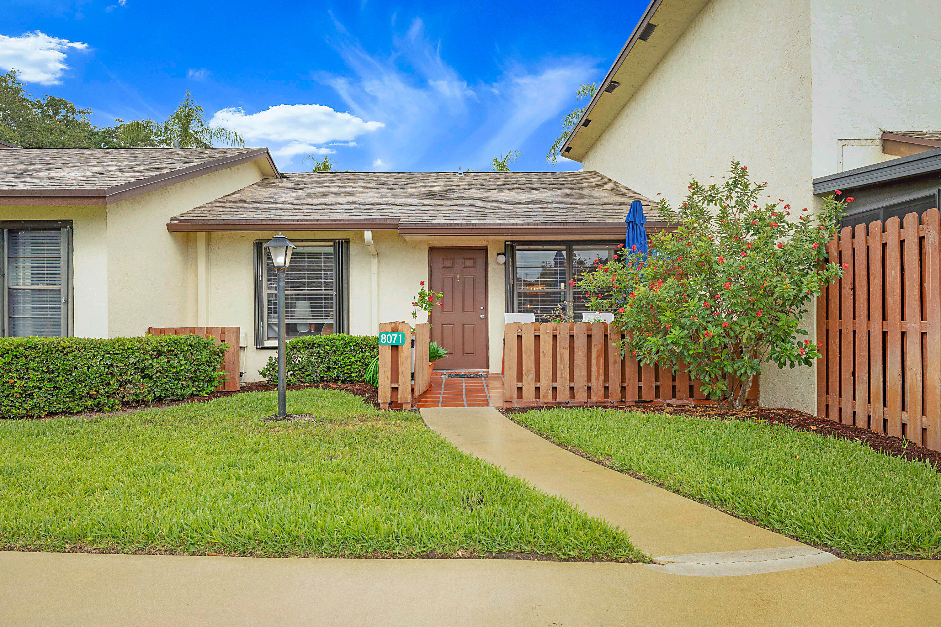 Welcome to this delightful villa in the Villas of Hobe Sound Condo community in Hobe Sound, Florida available for your 2027 Winter Retreat. Tastefully decorated, deluxe laminate flooring throughout & 2 patios, this turn key villa provides comfortable accommodations and convenient amenities. Located in a vibrant 55+ community with heated pool, a short drive to the Hobe Sound Beach and  shopping, dining & golf nearby, this villa is the perfect choice to spend your Winter months.