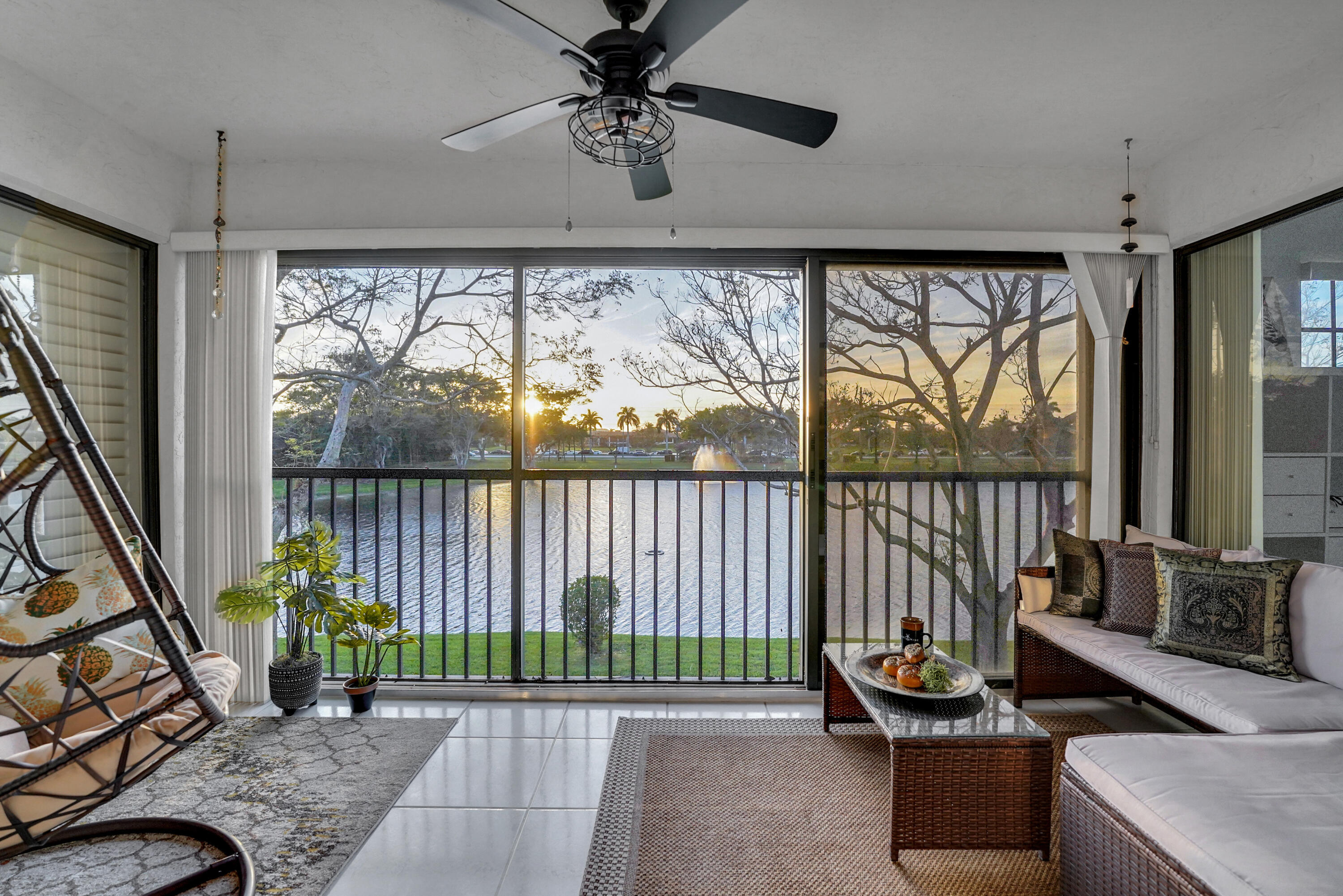Stunning 3BR/2BA +DEN largest floor model home in Montego Bay at Boca Pointe spans over 2,186 sq ft of thoughtfully designed living space, offering room to grow & entertain. This home offers full peace of mind incl. New roof, gutters & exterior paint (2026) (Special Assessment paid by Seller), New A/C (2024), New Washer & Dryer (2024), remodeled bathrooms plus complete privacy & SERENE LAKE VIEWS. Additional features: optional membership to the Country Club, maintenance fee covers internet, cable, roof repairs & insurance plus tranquil water views & spectacular sunsets from your fully enclosed & screened balcony. Prime location offers proximity to shopping, dining, beaches, parks & easy access to I-95, Turnpike, Sawgrass Expy & A+ Schools. A truly dream home to enjoy in a great community.