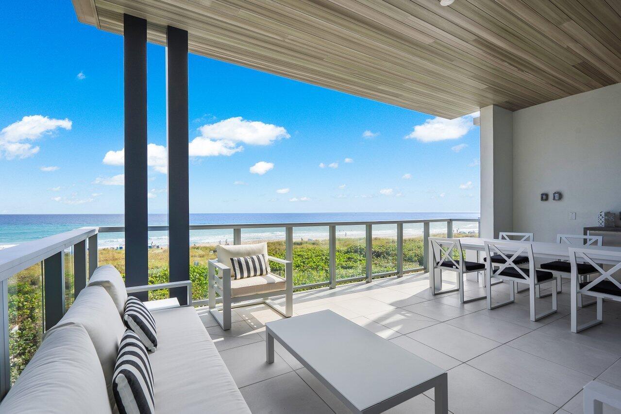 BEST VALUE ON THE SAND IN DELRAY! NEWLY BUILT in 2023, this Exceptional Oceanfront Residence Designed by Architect Randall Stofft Epitomizes Modern Luxury. Featuring 3 Spacious Bedrooms, 3 Full & 1 Half Bath, as well as a Versatile Office, this 3,627 s/ft Residence offers Soaring 10' Floor-to-Ceiling Windows that Infuse the Open Living Spaces w/ Natural Light, creating a Seamless Connection to your Private Beach Retreat. The Gourmet Kitchen enjoys Premium Designer Appliances, European Cabinetry, and Flows Effortlessly into the Dining and Living Areas, Perfect for Entertaining. The Primary Bedroom Enjoys a Private Oceanfront Terrace, Luxurious Bath, and Separate Dressing Rooms. Expansive Terraces w/ a Summer Kitchen, 2 Garage Spaces, EV-Charging & Golf Cart Parking Complete this Offering. 1625 Ocean in Delray Beach is a newly built (2023), ultra-exclusive boutique building, perfectly positioned directly on the sand. With only 14 private residences, this exceptional property ensures the utmost privacy and luxury. Situated on 120 feet of prime oceanfront, and just moments from Delray Beach's vibrant Atlantic Avenue, residents can enjoy South Florida's finest restaurants, shopping, and entertainment, with golf cart transportation providing easy access to it all. Delray's wide, white sandy beaches embody the ultimate beach lifestyle, and 1625 Ocean offers a rare opportunity to experience it firsthand. A world-class staff is dedicated to attending to every need, making this an extraordinary offering for the discerning few seeking an unmatched coastal retreat.