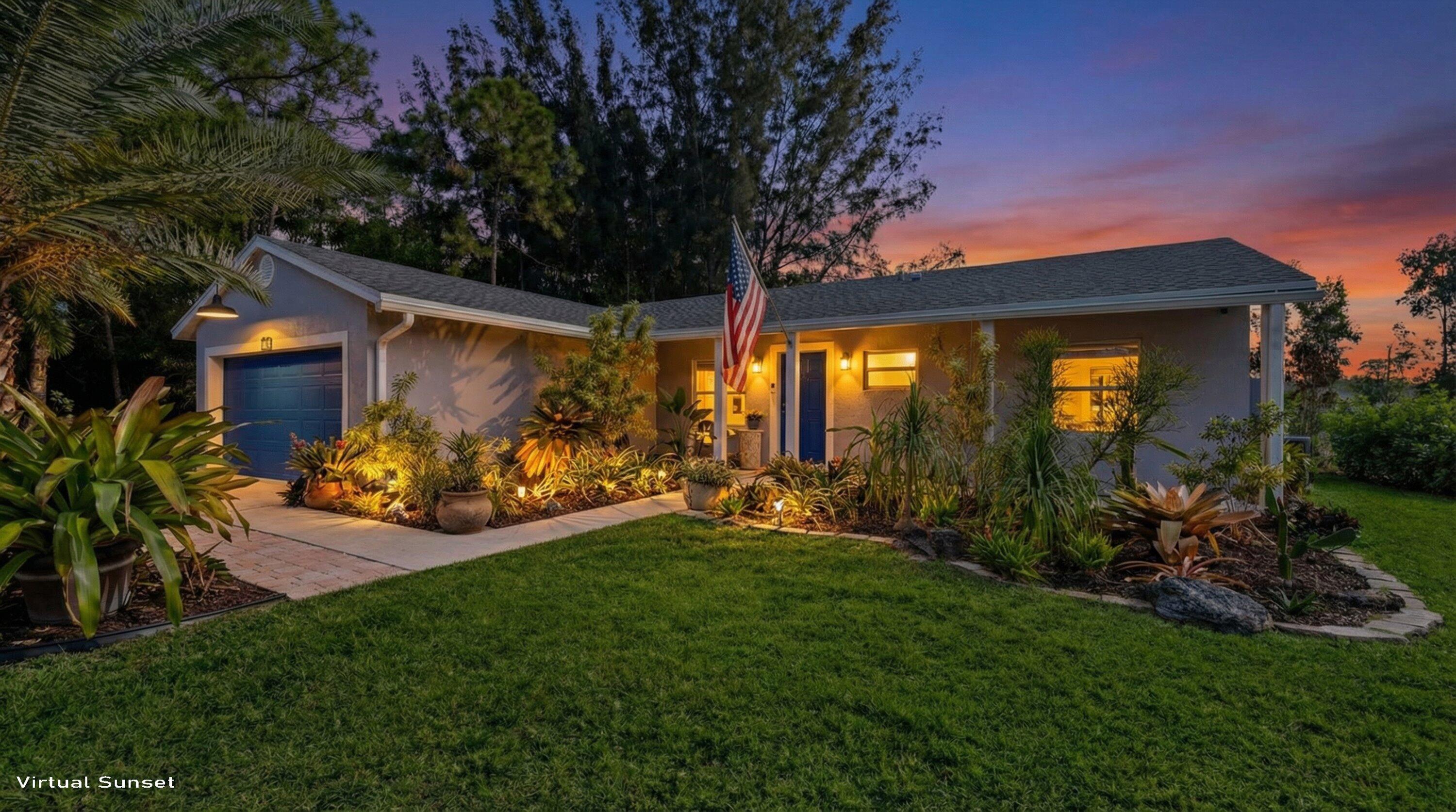 Immaculate and move-in ready, this 3-bedroom, 2-bath CBS home with a 2-car garage is a must-see. Recent upgrades include a new roof, new appliances, fresh interior paint, an updated kitchen, an open-concept layout, and a new asphalt driveway. The interior features a desirable split-bedroom floor plan with vaulted ceilings, decorative plant shelves, recessed lighting, tile set on the diagonal, and an eat-in kitchen with a breakfast bar. All bedrooms offer walk-in closets for excellent storage.
The home is equipped with a whole-house Reverse Osmosis water treatment system and an EV charging station, adding modern efficiency and convenience.
Outside, enjoy hurricane shutters, an outdoor shower, concrete walkways to the front porch and garage pedestrian door, and a gated driveway. Bring your recreational toys--this property features a separate RV entrance and ample space for boats, trailers, and additional vehicles. The expansive grounds also include a peaceful pond, over 40 varieties of fruit trees, and a fully established chicken coop housing 30+ chickens and geese, creating a rare, private, and self-sustaining tropical retreat.