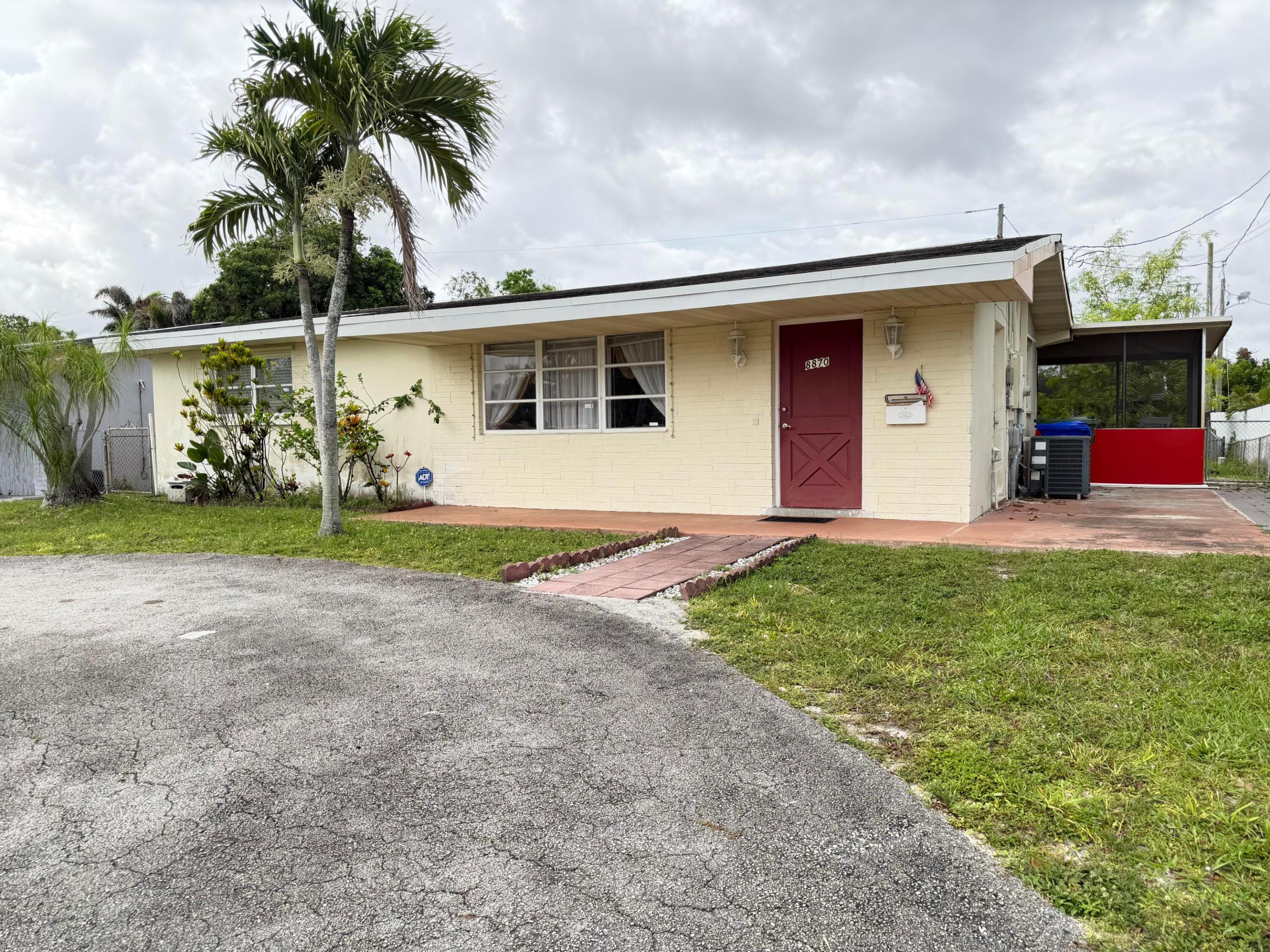 Beautiful 2-bedroom, 1-bath home with an enclosed Florida room that can easily convert to a 3-bedroom, 2-bath layout. The home features a screened-in patio and a paved backyard with fruit trees. Features hurricane shutters, a paved side area for parking or boat storage, and a working sprinkler system. New city plumbing and an ADT alarm system installed. Conveniently located in South Broward with easy access to Miami, Fort Lauderdale, and about an hour from West Palm Beach. No HOA. All appliances are in excellent condition, including a brand-new washer, dryer, and oven. Priced to sell with motivated sellers—don’t miss this opportunity!