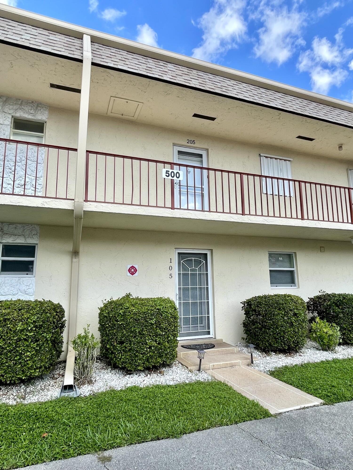 Outstanding 1st floor, remodeled condo, one bedroom 1.5 baths, featuring a washer & dryer inside, central air, open kitchen, huge living room, large bedroom with dressing room, walk in closet and full bath with walk in shower. Monthly cleaning service included. This condo has a wonderful floor plan with access to the spacious glass windows, enclosed lanai from both the living room and bedroom. Convenient location - a short distance to the Main Clubhouse & Hastings Fitness Center. Park in your assigned space right outside your front door. Century Village is a 55+ community with full amenities, live shows, latest movies, clubs, pools, tennis, pickleball, security & transportation service.