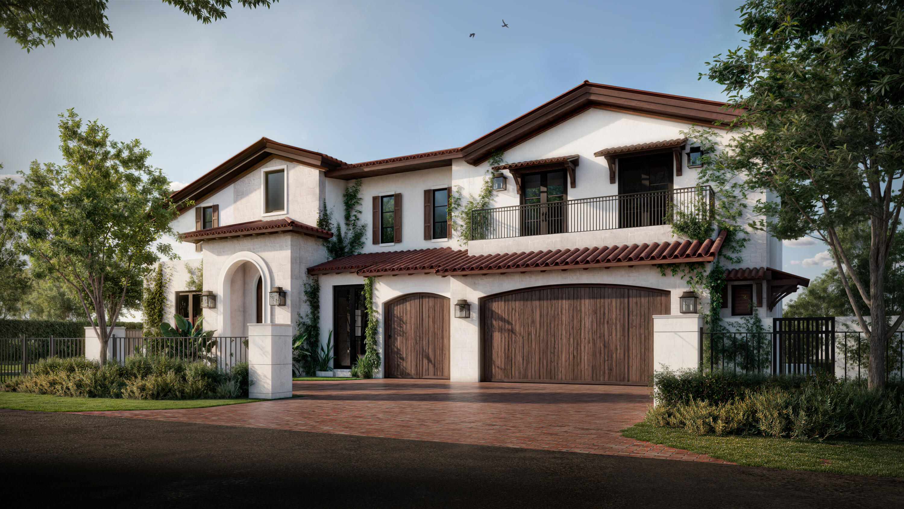 Nestled in the prestigious Old Floresta neighborhood, this exquisite Mizner-inspired new-construction home redefines timeless luxury. Featuring 5 expansive bedrooms, 6 full bathrooms, and a refined half bath, this residence masterfully blends family comfort with sophisticated entertaining. A spacious 3-car garage offers ample room for vehicles and storage. Step outside to a stunning tropical pool, enveloped by lush, artfully designed landscaping, crafting a serene private retreat. Inside, the home exudes sophistication with premium finishes throughout. At its core lies an open-concept kitchen—a culinary masterpiece with a grand island and custom range hood, harmonizing elegance and functionality. This is architectural luxury at its finest. porcelain tile and sleek quartz countertops, adding a modern touch to every room. With its seamless blend of sophistication and comfort, this home is perfect for those who appreciate the finest in design and craftsmanship.