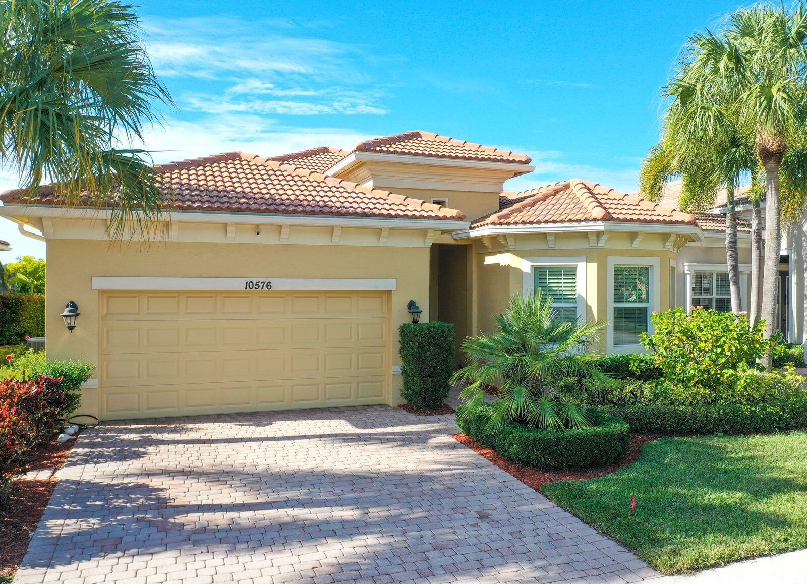 $10K in Concessions-Use it your way-buy down rate, closing costs or upgrades. Experience refined Florida living in this beautifully designed 3 Bedroom / 2 Bath home offering 2,255 sq. ft. of living space (2,949 total) with stunning lake views and top-tier community amenities. The open-concept kitchen features 42" cabinetry and flows into a spacious family room overlooking the lake — ideal for everyday comfort and effortless hosting. A formal dining room sets the stage for memorable gatherings, while a formal living room provides an elegant additional retreat. A custom office with dual built-in workspaces enhances productivity.  Tile flooring runs throughout the main living areas, with carpet in the master and guest bedroom for added comfort. The extended screened lanai allows you to enjoy peaceful lakefront sunsets year-round.  Updates add peace of mind, including a New A/C (2025) and New Water Heater (2023) New Refrigerator 2025, Newer Washer/Dryer 2021. Located in the prestigious, guard-gated PGA Verano community, residents enjoy access to Club Talavera, featuring resort-style pools, fitness center, spa, pickleball and tennis courts, parks, and a vibrant social calendar. Just 5 minutes to the renowned PGA Golf Club — enjoy dining, championship golf, activities, and professional tournaments. Drive your golf cart to the PGA Golf Club. Conveniently close to premier shopping, dining, I-95 and the Florida Turnpike — 45 minutes to Palm Beach International Airport and 30 minutes to the prestigious Gardens Mall. This home blends comfort, elegance, and a lifestyle designed to be enjoyed.