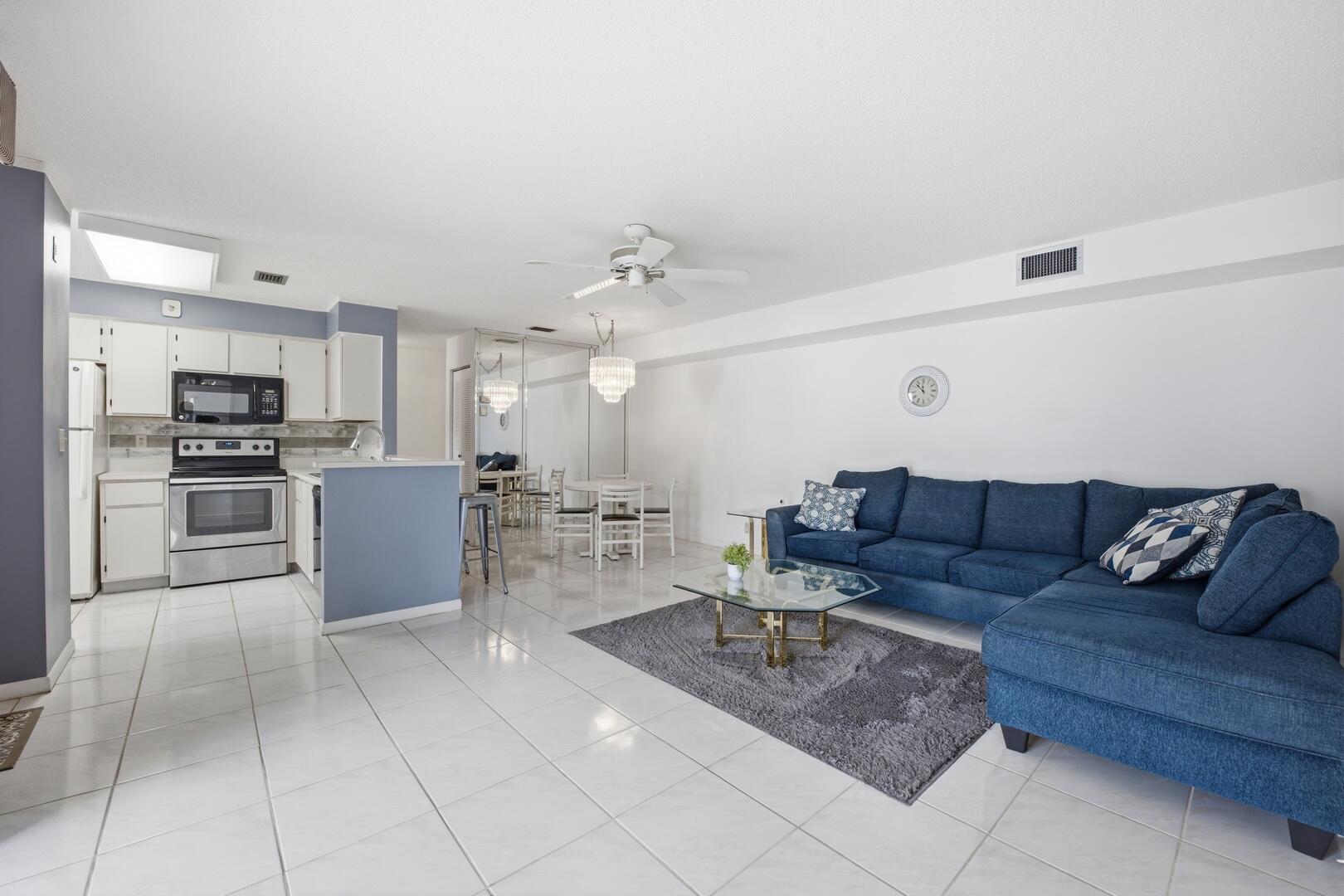 The perfect Delray Beach location with a maintenance-free lifestyle! Spacious 2-bedroom, 2-bath corner unit featuring a desirable split-bedroom floor plan, bright Florida room, and full-size laundry inside the unit. Neutral paint and flooring create the perfect blank canvas ready for your personal style. Recent improvements include a new roof. Ideally located close to shopping, grocery stores, Downtown Delray Beach, Delray Marketplace, beautiful beaches, and with quick access to I-95 and the Turnpike. Enjoy the heated community pool onsite plus maintenance fees that include water & sewer, basic cable, trash removal, landscaping, and full membership to Huntington Lakes Club featuring a theatre, indoor and outdoor pools, billiards, tennis, fitness center, and more.   Located just off Atlantic Avenue in The International Club — a highly desirable active 55+ community.