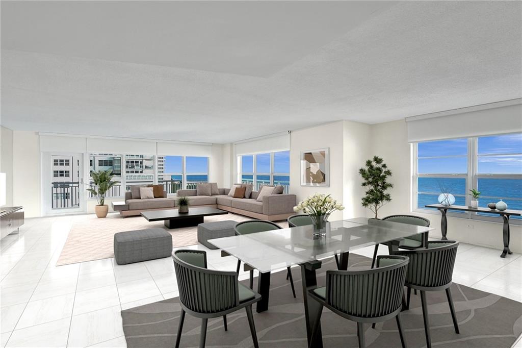 GORGEOUS NORTH/EAST DIRECT OCEAN  VIEWS FROM THIS RARELY AVAILABLE  POINT LOT TRUE 3 BEDROOMS/ 2.5 BATHROOMS CONDO ON GALT OCEAN MILE! Features ocean views from every corner of every room, impact windows and door, wrap-around balcony, kitchen with granite countertops and window overlooking the ocean, Washer/Dryer, and Additional Storage Unit on the Same Floor. Amenities Include an Updated Heated Pool Overlooking Ocean, BBQ, Gym, Game Room, Club Room with Full Kitchen, Bike Storage, Car Wash Area, 24 Hour Security, and On-Site Property Management. Condo allows Leasing after the first year of ownership. Maintenance includes cable with HBO, internet, and much more.