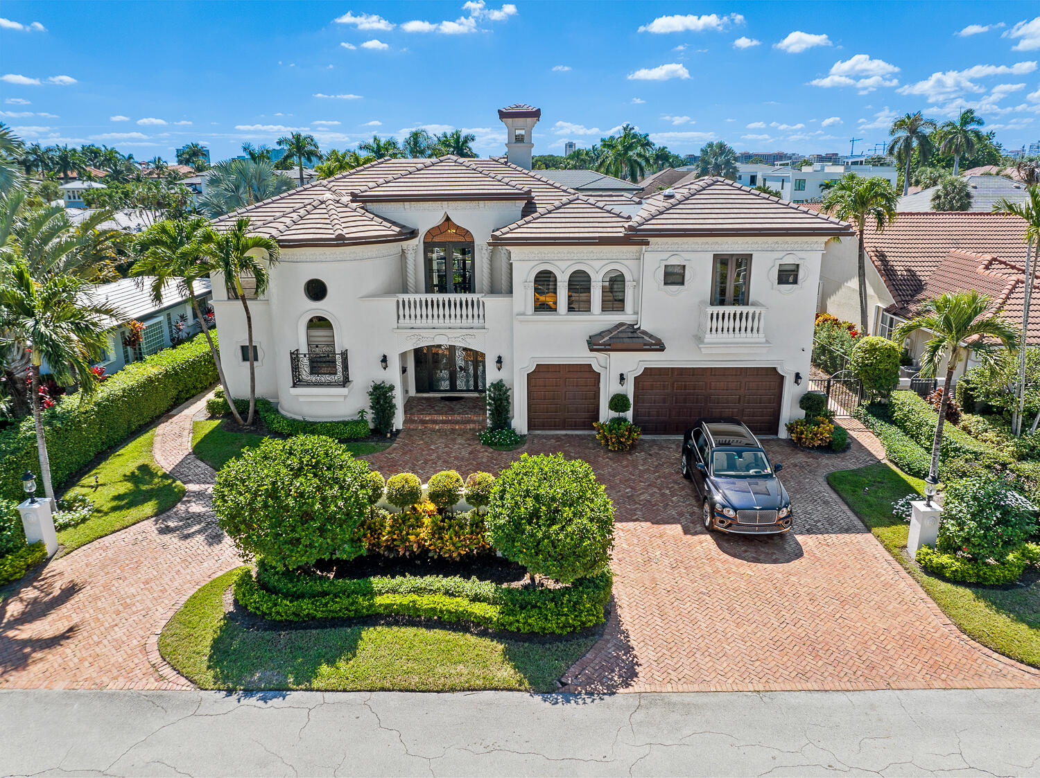 Incredible opportunity to acquire a canal view Mediterranean property in one of the most prestigious neighborhood -  Golden Harbor of Boca Raton.
80 feet of the water frontage allows you to dock up to 60' boat, no fixed bridges in adjacent canals open an easy access to the ocean. You're just moments to the fun of Lake Boca, dockside dining at SeaSpray.
Walking distance to the Mizner park, The Boca Raton Resort, Downtown , 15 mins bike ride to the beach.   
Property features: 4 spacious bedrooms, 3.5 recently renovated bathrooms with custom cabinetry and high end fixtures. Modern custom built kitchen with large natural stone island, Subzero Fridge, Wolf appliances, Chef's hood and built -in wine tower. Spectacular great room with 22 foot high volume ceilings, floor to ceiling windows and exceptional water views.  Adjacent formal dining room with a double-sided fireplace. Formal family room next to the kitchen with a magnificent water views and a ton of space for the whole family. 
Large guest room on the first floor could be easily converted to a second master if needed. 
Upstairs master suit features 2 spacious walk-in closets and a modern design bathroom with a separate soaking tub and complex and stylish walk in shower, completed with a designer mosaic touches on the wall. Master bedroom leads to a beautiful open balcony overseeing the canal. 
House was recently upgraded with 2 new York air conditioners. Garage has it's own climate control by a newer Mitsubishi mini- split. All impact windows and doors and a whole house generator will keep you safe and comfy regardless of the weather condition.