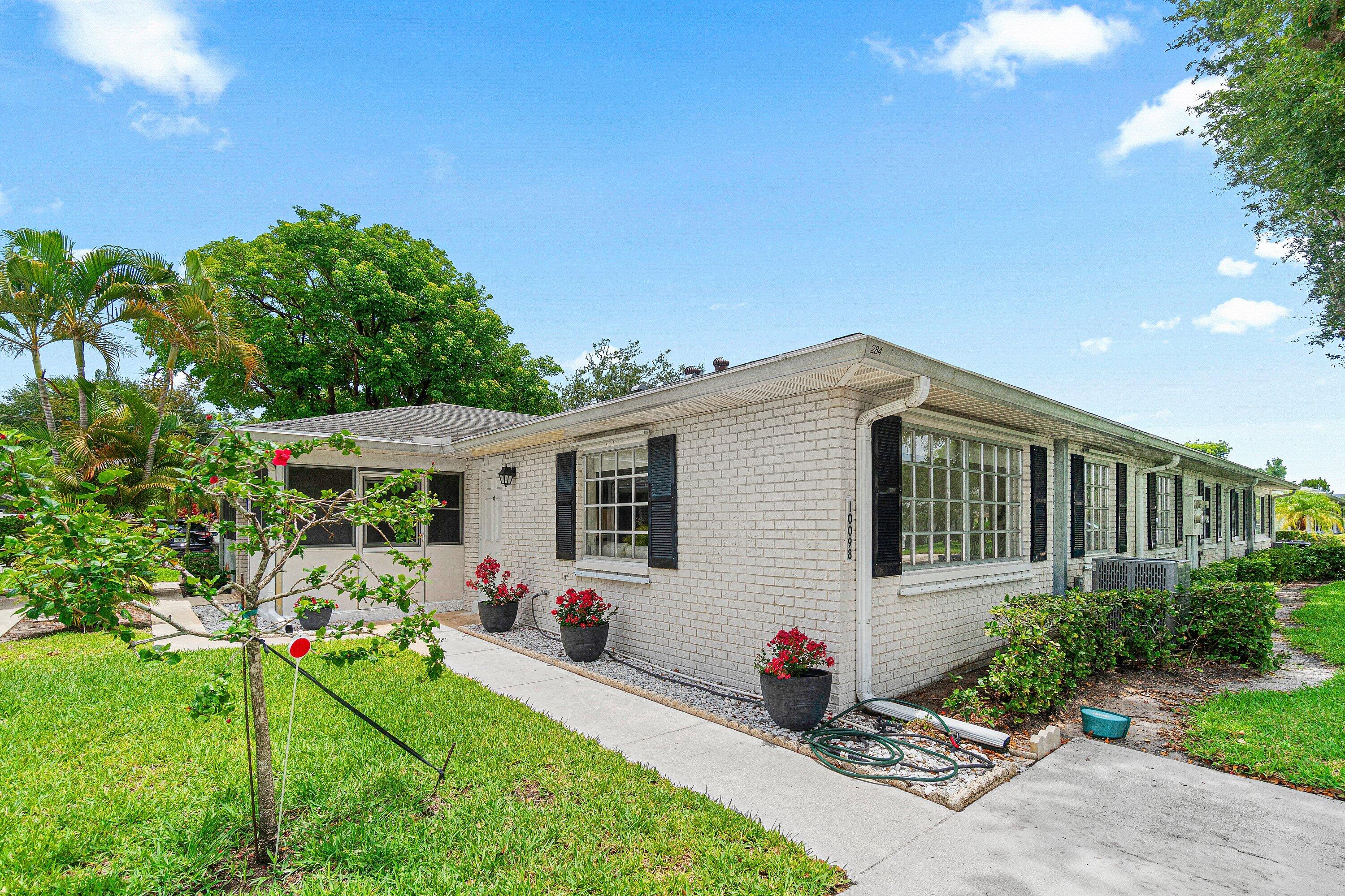 Welcome to this pet friendly community. Brick Villa, resurfaced tennis courts, Pickleball, 3 Pools, Clubhouse for parties and dancing. Card games almost every day. Two clubhouses, something for everyone. Main pool has exercise classes every week. Convenient to grocery, clothing stores, Lots of fresh markets available nearby. White tile floors are easy  to maintain.  Clean looking and works with al colors for decorating. Updated Kitchen, & Baths. Easy access to HWY 95 & Turnpike. 25 minutes to Palm Beach Airport