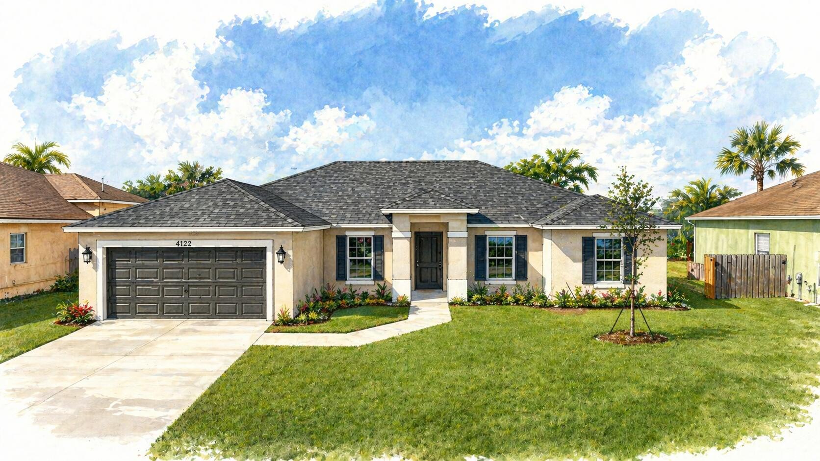 PRICE REDUCTION !!! BUILDERS CLOSING COSTS INCENTIVES WHEN USING THE PREFERED LENDER!! The highly sought-after Ibis 1 model by award-winning Synergy Homes offers exceptional quality, energy efficiency, and modern design. Located at 4122 SW Baird Street in Port St. Lucie, this Gold Series home features 4 bedrooms, 3 bathrooms, a 2-car garage, and 2,149 sq ft of thoughtfully designed living space. Built with spray foam insulation and impact-resistant windows, this home is designed for comfort, durability, and efficiency. Enjoy a desirable Southwest Port St. Lucie location close to shopping, dining, parks, schools, and major roadways. READY NOW!! AMAZING LOCATION!!!! SURROUNDED BY BEAUTIFUL HOMES!!