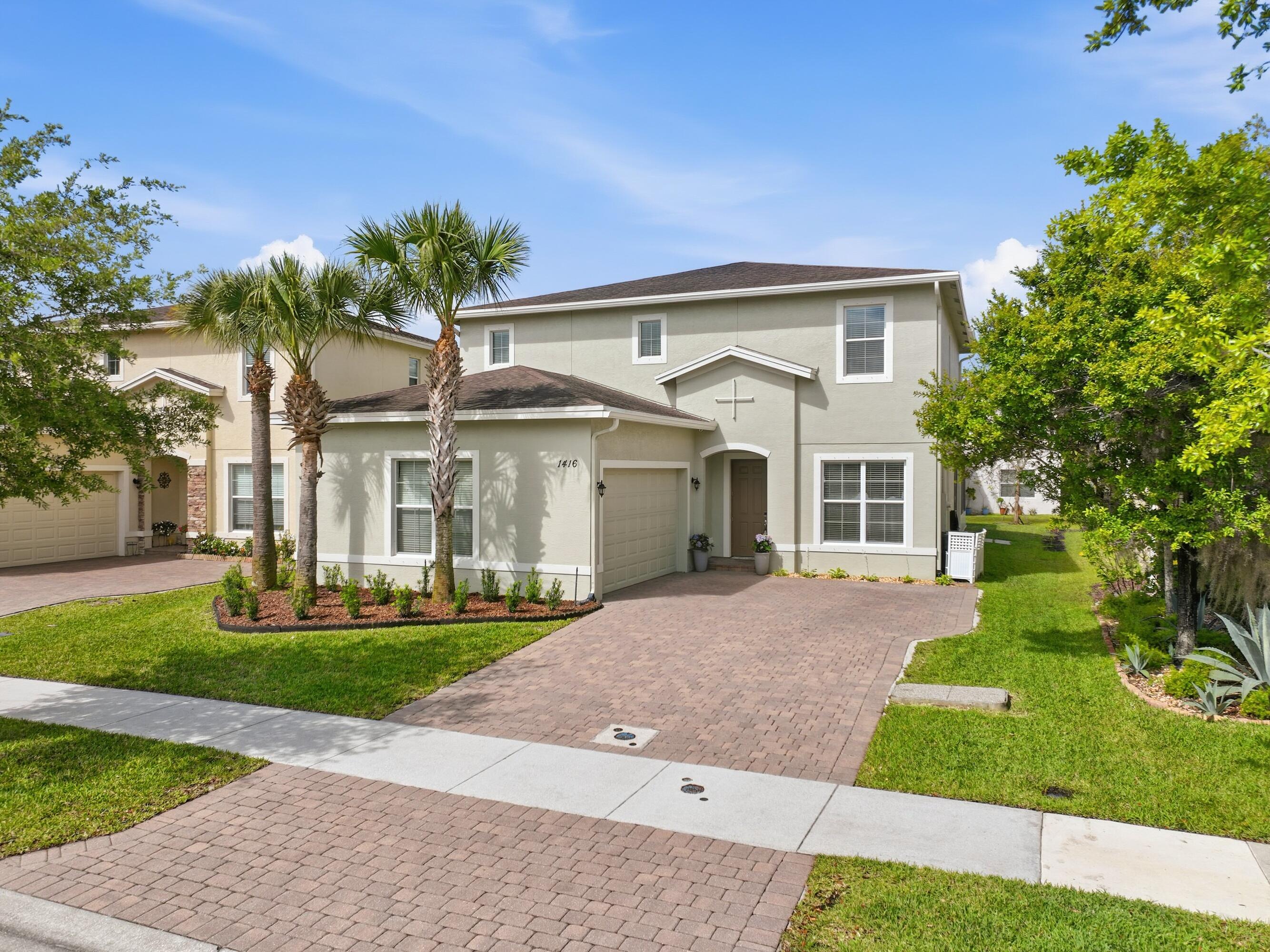 Don't miss this 4-bedroom, 2.5-bath pool home with a 2-car garage and over 2,900 sq ft of living space! All bedrooms are upstairs, along with a separate living area. The main floor offers two flexible spaces perfect for an office, dining room, or additional living area. The kitchen features granite countertops, modern cabinetry, newer appliances, an eat-in area, and opens to the main living space. Upstairs has vinyl flooring throughout. Enjoy the saltwater pool and large screened-in patio, perfect for relaxing or entertaining. Community amenities include a clubhouse, pool with splash pad, tennis, basketball and volleyball courts, plus a boat ramp, lake access, and sandy beach area, all within walking distance.