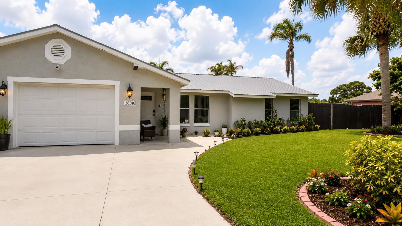 Enjoy the Florida lifestyle in this charming 3-bedroom, 2-bath home featuring a private pool and spacious deck area perfect for entertaining family and friends. Situated on an oversized corner lot, the property offers additional green space behind the home along with a dedicated RV/boat parking pad. The expansive primary suite includes a flexible bonus room ideal for a home office, den, or sitting area. Additional features include a durable metal roof and a central location close to shopping, dining, and convenient access to the Florida Turnpike for commuters. Sizes and measurements are approximate. Seller states the home is CBS construction, with the primary suite being frame construction. Buyers are encouraged to verify all information independently.