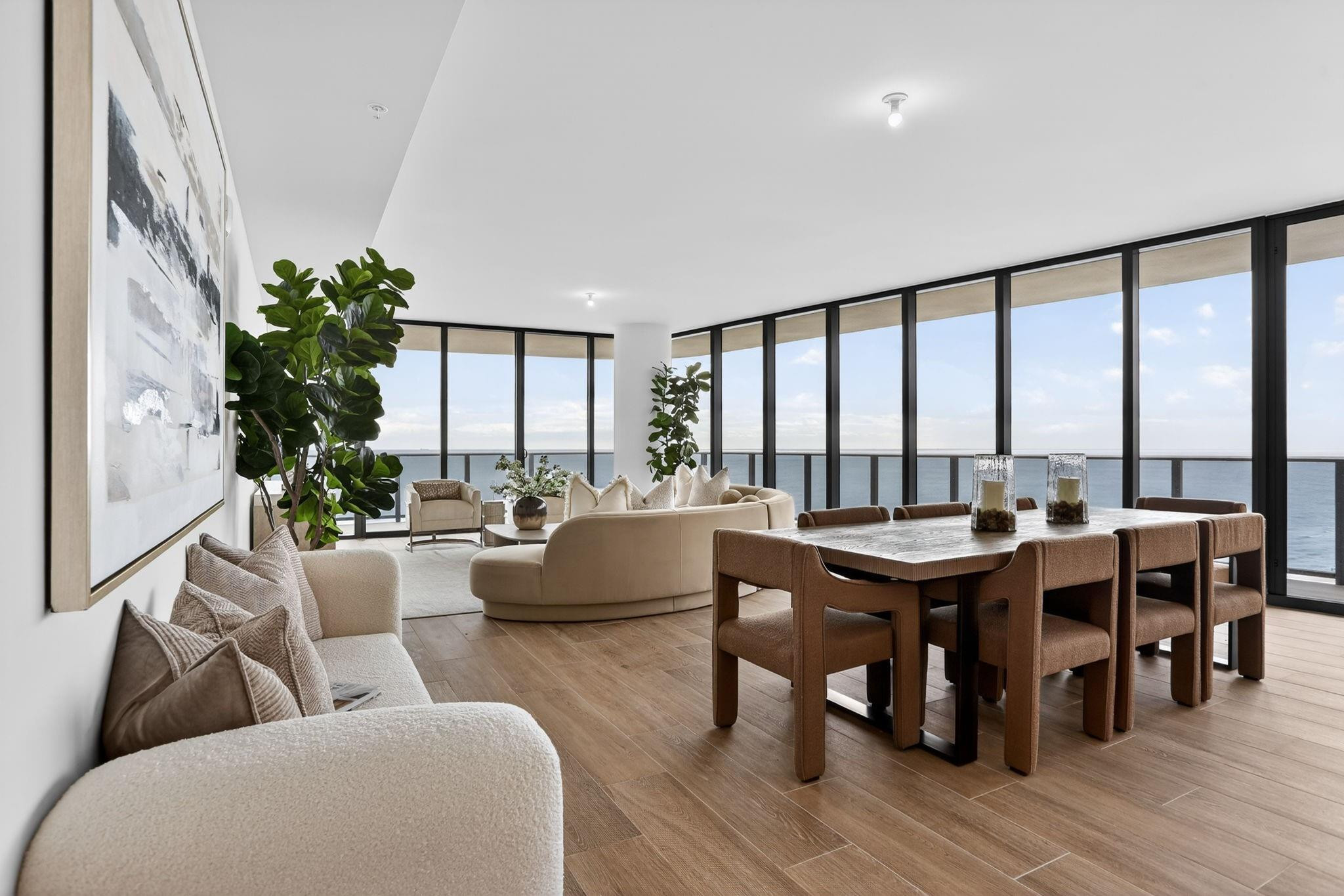 The newest standard of luxury living on the beach - CASAMAR 1401 is the premier 4 bedroom floor plan in the building. The entire south side of the building, almost 4700 sqft inside and out, wrapped in glass. Spacious living areas ideal for entertaining that seamlessly open to the east and west balconies for indoor-outdoor living. Finished with italian kitchen cabinetry, wolf & sub zero appliances including an espresso machine and gas range. Spa like primary suite with 2 walk in closets. 3 ensuite guest rooms and large flexible den. Includes 2 parking spaces.Resort style amenities: sunrise & sunset pools, cabanas, bbq area, state of the art fitness center with saunas, concierge, valet, club lounge, VR golf simulator, pickleball court, water-sport storage and security.