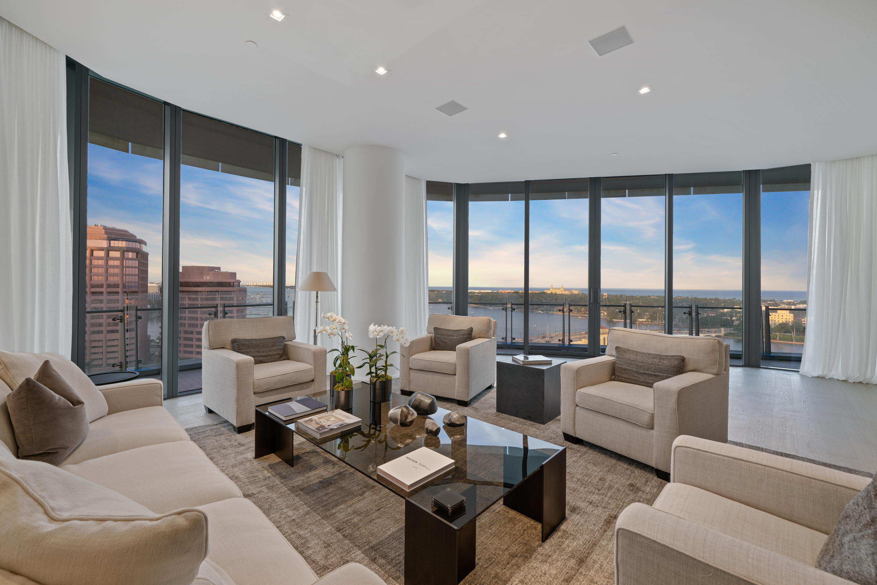 Be the first to live in this elegant 4,300 sqft., 4 bedroom+office, 5.5 bath, fully finished residence at the recently completed & highly coveted Bristol, Palm Beach. Finishes such as the wide-plank oak flooring & wallpaper throughout give this residence a sophisticated yet warm ambiance. Enjoy breathtaking views from the spacious master suite, which features separate his & her bathrooms and gracious walk-in closets. The chef's kitchen comes equipped with a full suite of Gaggenau appliances, a gas cook-top, a sub-zero wine refrigerator, & Calcutta countertops.