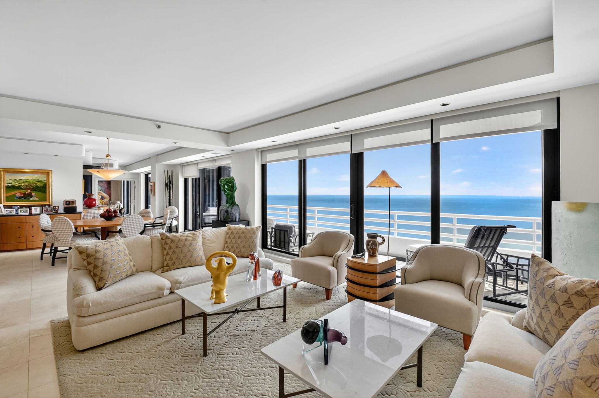S-1603/04 is an oceanfront, double penthouse offering a lifestyle defined by sophistication, luxury and a connection to the sea. From the moment you step inside, the panoramic ocean views take center stage. Floor-to-ceiling glass invite natural light to fill the interior, while expansive balconies create seamless indoor-outdoor living. Whether enjoying morning coffee as the sun rises over the Atlantic or hosting sunset gatherings with friends, every moment is framed by the beauty of the shoreline. Renovated by renowned designer Louis Schuster, the spacious open-concept residence boasts over 4,300 living sq ft, anchored by a beautiful kitchen with premium appliances, elegant living and dining areas and multiple spaces for relaxation or entertaining. The primary suite is a private retreat, complete with a spa-inspired bathroom, oversized closets and a private balcony with endless ocean vistas. Three additional suites offer space for family and guests; each with a gorgeous ensuite bath.  A bonus room/ flex space is perfect for a fitness room or office.  The interior features continue with nine-foot ceilings, custom wood details, electric window shades, designer lighting and impact glass throughout. Beyond the residence's interior, S-1603/04 comes with a private oceanfront cabana, offering convenience and privacy just steps to the sand; as well as two private penthouse parking spaces.  Perfectly situated on the shores of Boca Raton, S-1603/04 is just minutes from 5-star dining, upscale shopping, championship golf, and vibrant cultural experiences yet feels worlds away, with the ocean as your backdrop. Wake each morning to the sound of waves and endless shades of blue stretching beyond your windows. Here, every day feels like a vacation, and every window offers a reminder of why oceanfront living is truly extraordinary.  The Addison On The Ocean is an exclusive oceanfront condominium on the sparkling shore of Boca Raton, Florida. This opulent condominium offers resort-style living for just 169 luxurious residences. Each residence features immense square footage and panoramic vistas of the turquoise Atlantic ocean. The Addison On The Ocean welcomes you with dramatic porte-cochere entries with stunning water features, designer landscaping and premier valet service.  Upon entering the lobby, you are greeted by stunning interior design elements and a backdrop of the glistening ocean. This concierge building features all the lavish amenities one would expect in a 5-star resort. Few condominiums offer dining, The Addison On The Ocean offers dining in the completely renovated restaurant as well as, Al Fresco options on the pool deck, gazebo or while lounging on the ocean. Residents may also gather and entertain in the fully renovated social room. The impeccable food service includes breakfast, lunch, take-out dinners and private event catering.  The Addison On The Ocean embodies the essence of first class living, including on-site management, 24-hour maintenance and in-house concierge. The stress-free lifestyle is enriched by conveniences that may be arranged by the concierge; including housekeeping, automobile care and transportation services.  The 24-hour security team utilizes state of the art communication, while the grounds are monitored with vast video surveillance coverage. BuildingLink technology enables residents, management and staff to interact in real time. The innovations continue with newly installed electric vehicle charging stations.  Health and self-care are of the utmost importance and The Addison On The Ocean embraces a healthy lifestyle with fully renovated wellness areas, including five fitness centers, saunas, steam rooms and massage services. There are an array of recreational facilities including a dog park, aquatic therapy, water aerobics, basketball, volleyball, kayaks, bicycles, paddle boards, ping-pong, billiards, arcade games, a library/business center and a gorgeous social hall. This one-of-a-kind property continues to impress with its luxurious outdoor spaces. These spaces include two completely renovated pools, all new decking, a fabulous al fresco liquor lounge, custom fire-pits and waterfall features.  The Addison On The Ocean is appointed with only the finest trimmings and ultra-luxury amenities, it is Boca Raton's most exclusive oceanfront address.  Information published or otherwise provided by the listing company and its representatives including but not limited to prices, measurements, square footages, lot sizes, calculations, statistics, and videos are deemed reliable but are not guaranteed and are subject to errors, omissions or changes without notice. All such information should be independently verified by any prospective purchaser or seller. Parties should perform their own due diligence to verify such information prior to a sale or listing. Listing company expressly disclaims any warranty or representation regarding such information.