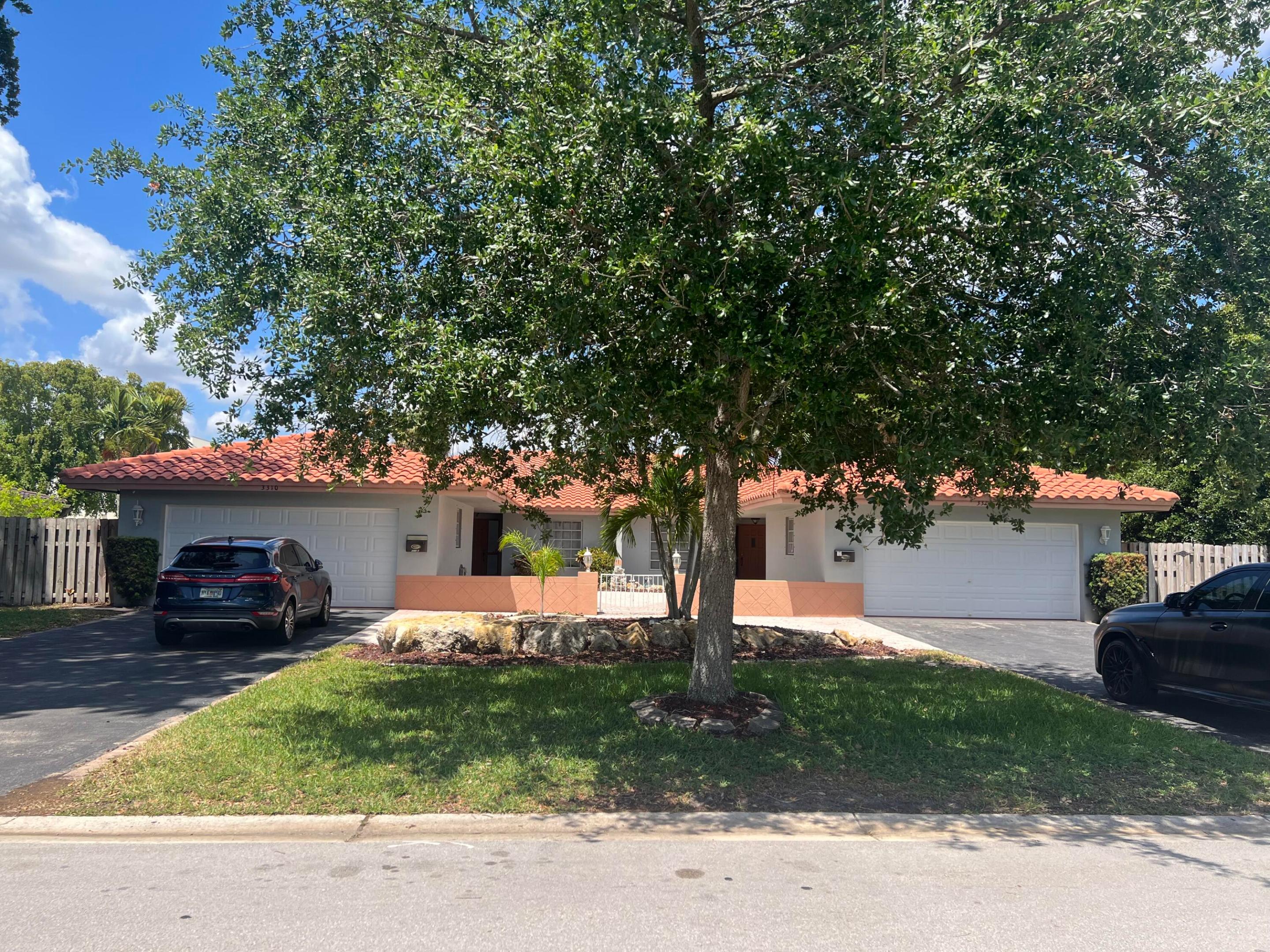 Rarely available duplex in desirable neighborhood in Coral Springs surrounded by single family homes. Each side is 3 bedrooms, 2 bathrooms w/ the unique feature of true 2 car garages. Backyard is fully fenced w/ wood fencing dividing each yard providing privacy to both occupants. One side includes a pool. Excellent opportunity for Buyer to live on one side & rent out the other or can be purchased as a full investment property with strong income potential. Great long term investment as location & property features command large rents. Currently, long time owner occupies one side w/ the other side vacant to provide immediate flexibility for occupancy or leasing. NO HOA! Within walking distance to Coral Springs' vibrant new downtown development, offering dining, nightlife, and shopping