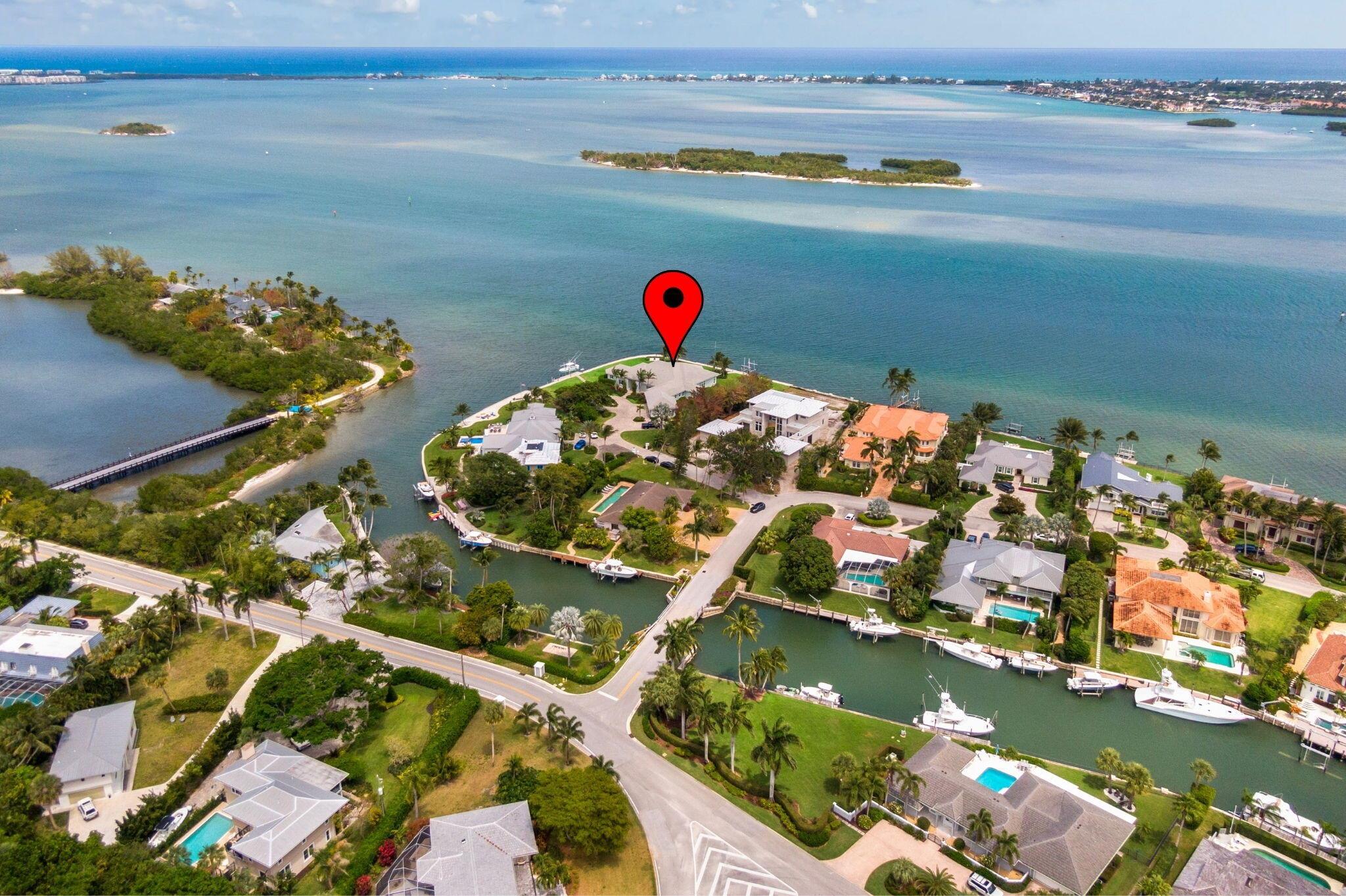 Beautiful waterfront estate in Sewalls Point. Gorgeous views and water access. 1.1 acres with 444 feet of water frontage.