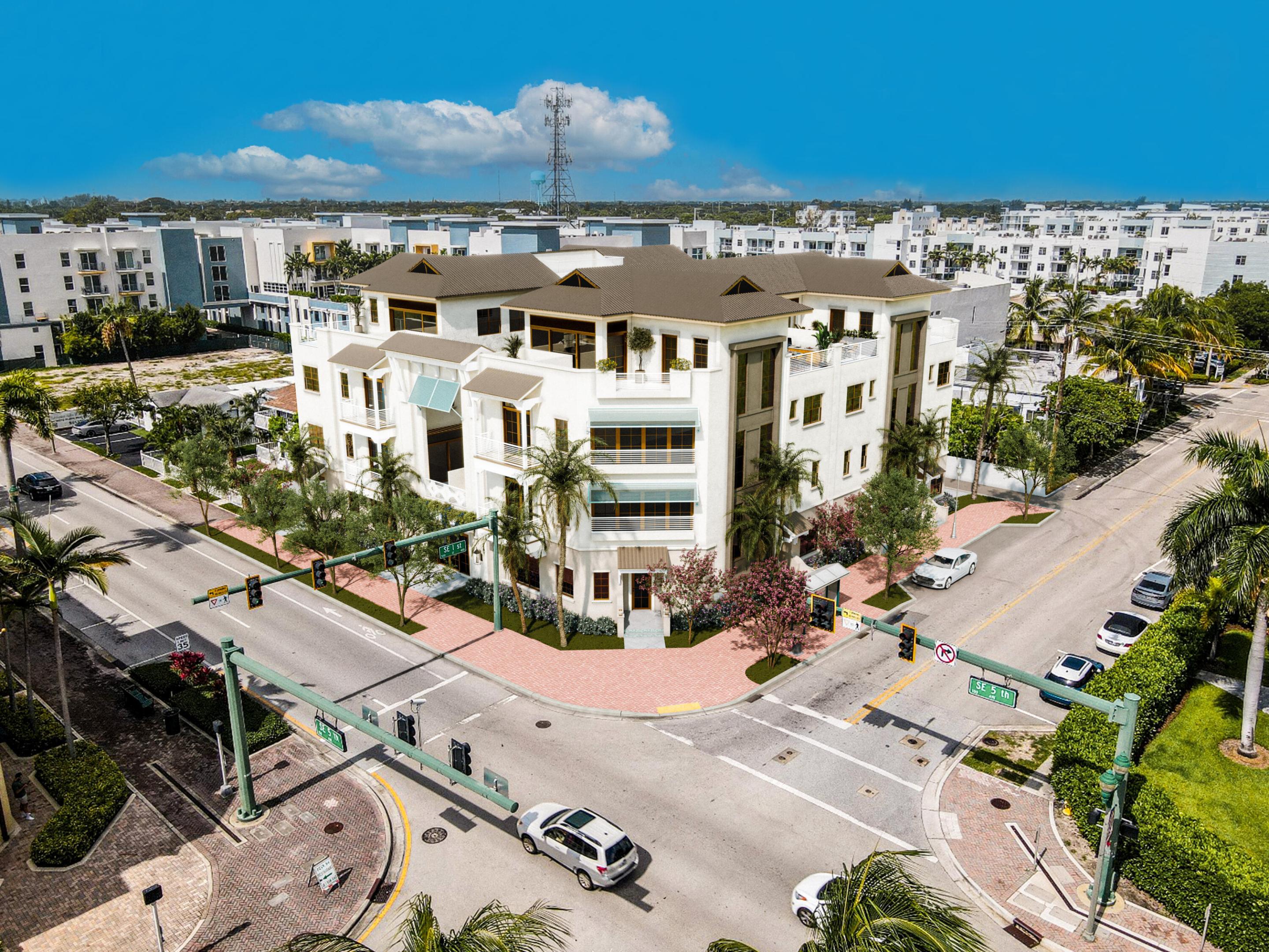 Introducing Casa Avenida - an exclusive boutique collection of eight luxury townhomes set in the heart of Delray Beach. Blending modern Anglo-Caribbean architecture with contemporary coastal design, each residence is a four-story, townhouse-style home that offers the privacy and space of a single-family dwelling with the ease of modern coastal living.   Currently in pre-construction, Casa Avenida offers a limited opportunity to secure a 4-bedroom, 4.5-bathroom residence ranging from approximately 2,800 to 3,300 square feet under air. Each home spans four levels with intuitive floor plans and private in-unit elevators for convenience and flow. Interiors are curated by Stef Leonel Interior Design and Ava Gray Interiors, known for harmonizing Brazilian character with timeless elegance.  Every detail is elevated from engineered hardwood or oversized porcelain tile floors to brushed brass fixtures and Calacatta Viola marble slab countertops. Bathrooms are spa-inspired, featuring floating vanities, glass-enclosed walk-in showers, and deep soaking tubs. Each residence features floor-to-ceiling windows and dual private terraces, and an in-unit private elevator, maximizing convenience, natural light and outdoor living. The second-floor garden terrace includes a cocktail pool with integrated seating, while the rooftop garden deck offers an outdoor summer kitchen and optional fourth bedroom or lanai perfect for entertaining or retreating in peace. Residents enjoy direct access from two private garage parking spaces per unit, including one EV charging station, plus built-in smart-home technology. Designed with a low-maintenance, lock-and-leave lifestyle in mind, Casa Avenida combines luxury with ease. Located at 102 SE 5th Avenue, just steps from Atlantic Avenue and a 10-minute stroll to the beach, the address is walkable to everything Delray Beach has to offer fine dining, boutique shopping, arts venues, and greenmarket weekends, with golf and watersports nearby. With completion expected in Q4 2027, Casa Avenida is a rare new-build opportunity in one of South Florida's most desirable coastal enclaves. Book your private tour and discover the effortless elegance of Delray Beach living.