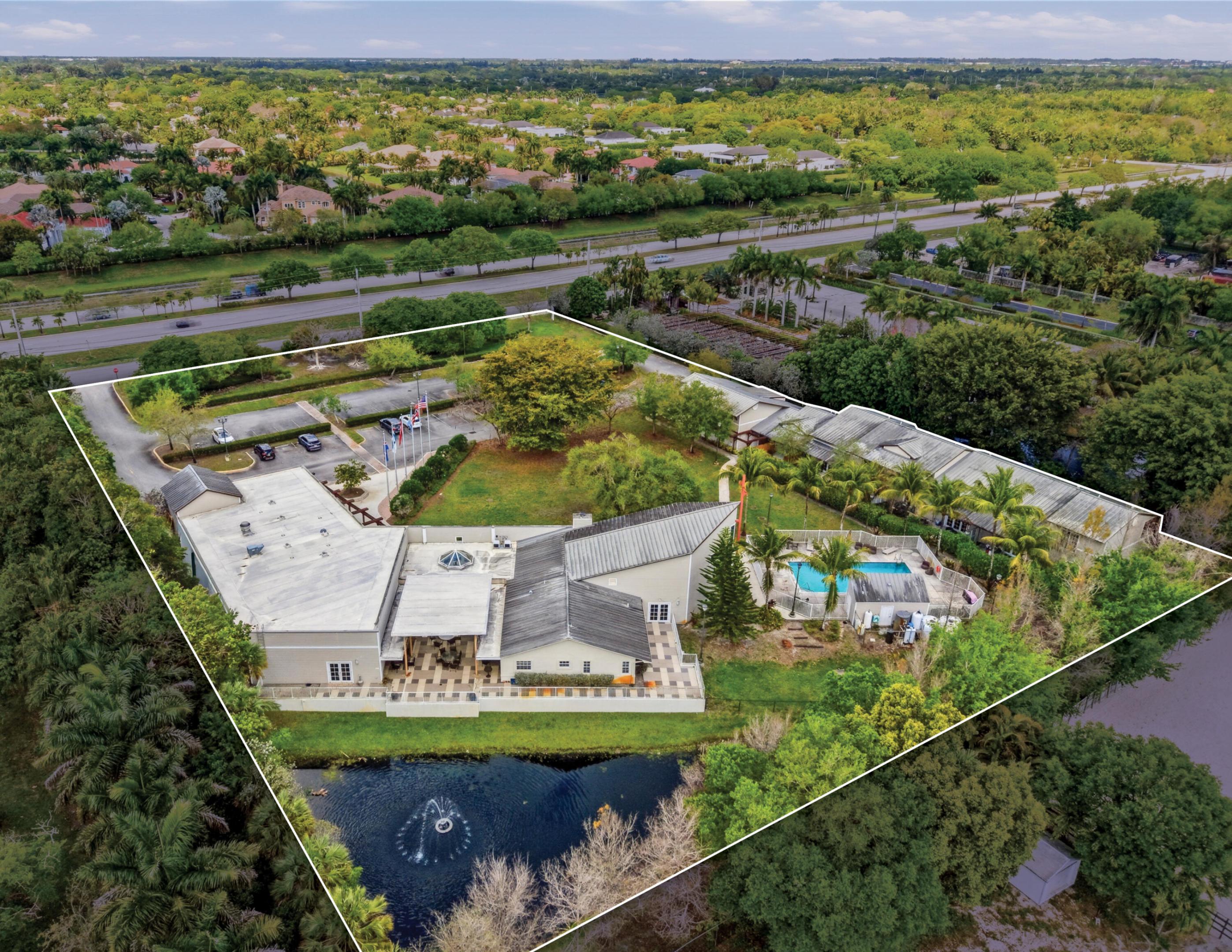 We are pleased to present 2950 South Flamingo Road, a distinctive mixed-use property located in the heart of Davie, Florida. Built mostly in 2011, the ±18,964 (including breezeway) square-foot asset sits on a ±3.25-acre site and combines institutional facilities with Class A residential living. The larger structure consists of a chapel and modern institutional facilities connected by a covered breezeway, featuring a sanctuary, offices, meeting areas, classrooms, and a full commercial kitchen. The second structure includes three four-bedroom townhomes and one large studio apartment. The residential units are complemented by storage, an inground pool, and a landscaped pond, and three of the residences also feature garages.