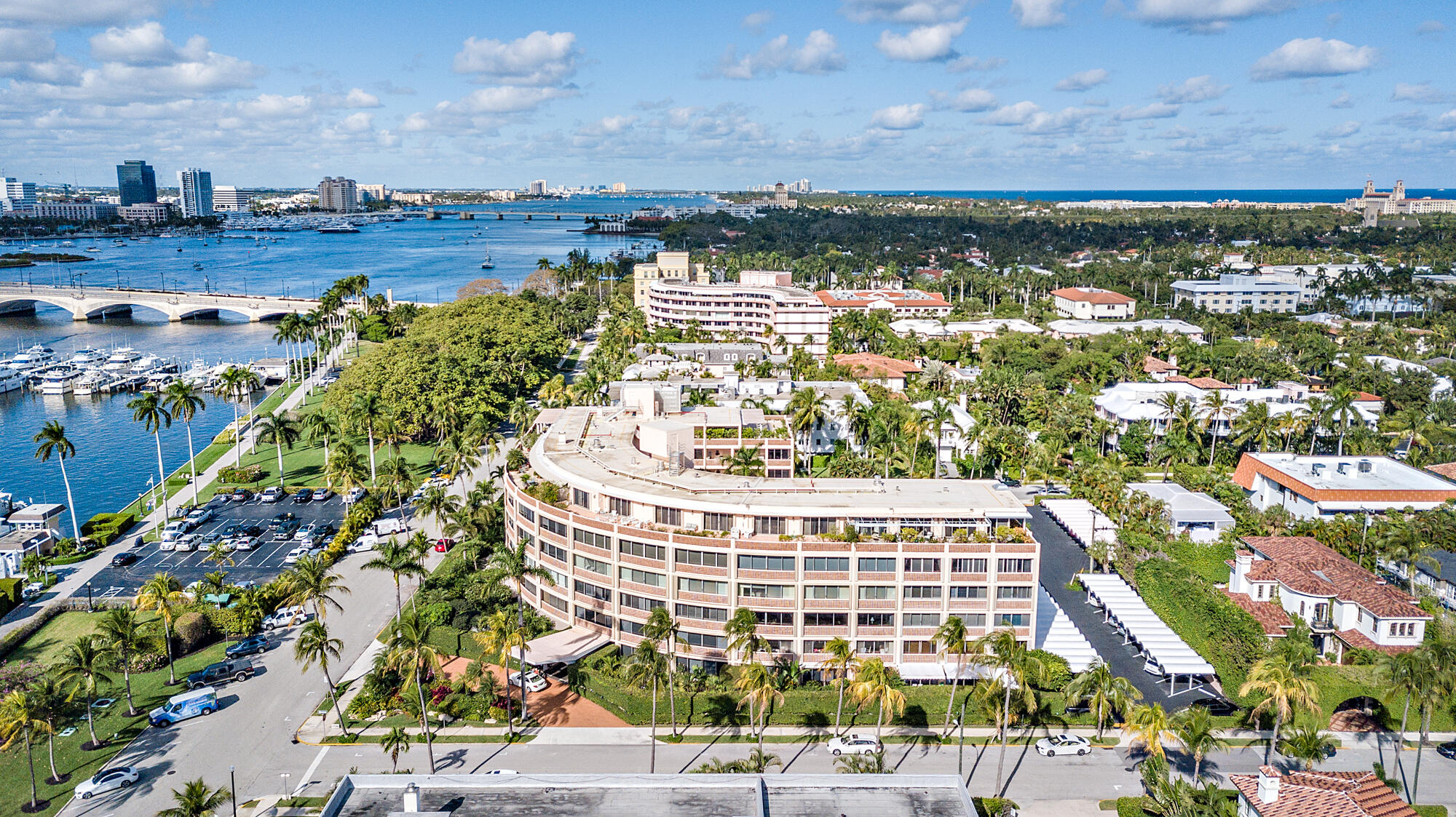 Spacious and well-appointed 1-bedroom, 1.5-bath co-op located in the desirable Park Place community. This large residence offers approximately 1,197 total square feet, including a private balcony with beautiful views overlooking the Intracoastal Waterway and the Palm Beach Marina. The building is quiet and private, ideally situated within walking distance of Palm Beach's finest restaurants, shopping destinations, cultural attractions, and pristine beaches. This pet-friendly residence allows one dog and is conveniently located directly across from the town dog park—perfect for pet owners. Recent state milestone inspections have been completed, offering added peace of mind. Association fees cover a wide range of services and amenities including on-site management, elevator maintenance,  community swimming pool, cable TV, building insurance, landscape and grounds care, pest control, and sewer and trash services. Close to area beaches, Worth Avenue shopping, 5-star dining and PBI Airport. This is an excellent opportunity to enjoy comfortable coastal living in a prime location.