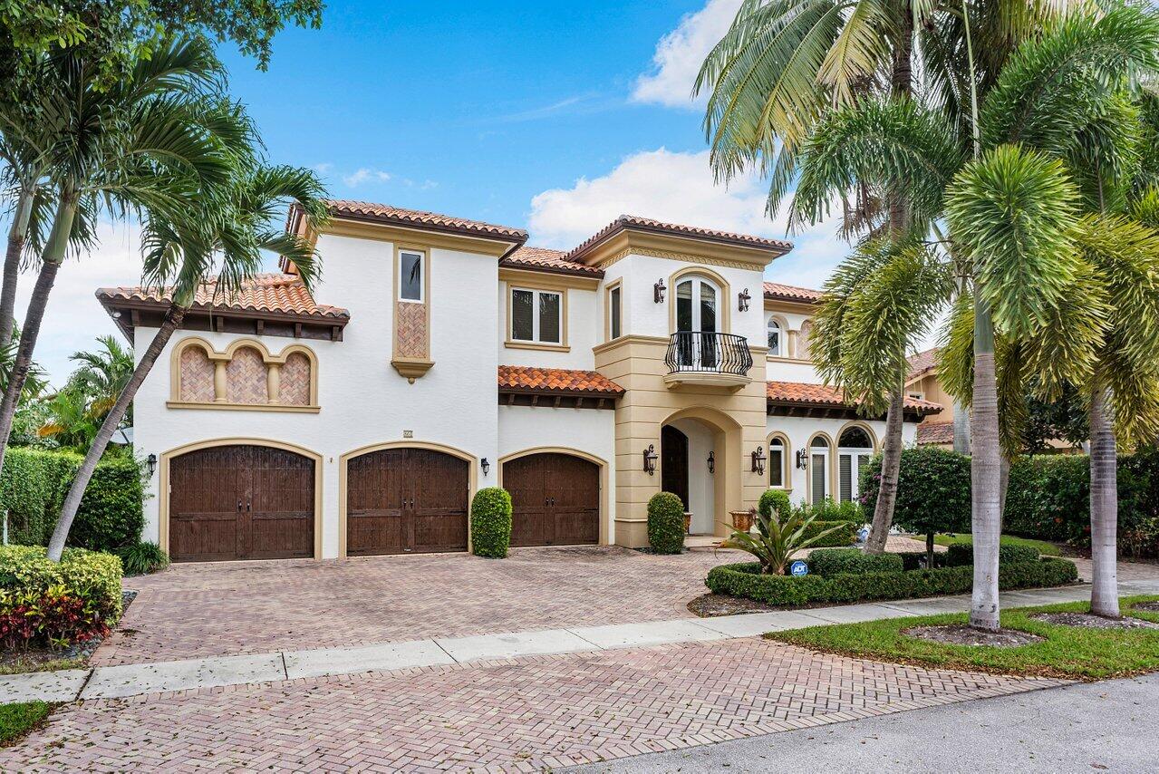 Gorgeous custom built mediterranean home for the avid boater. This stunning home features a grand foyer, dedicated office, wine room. large chef's kitchen with top of the line appliances, 90ft of water frontage with no fixed bridges, first and second floor concrete construction, elevator, full hurricane impact windows, heated pool with spa and so much more.