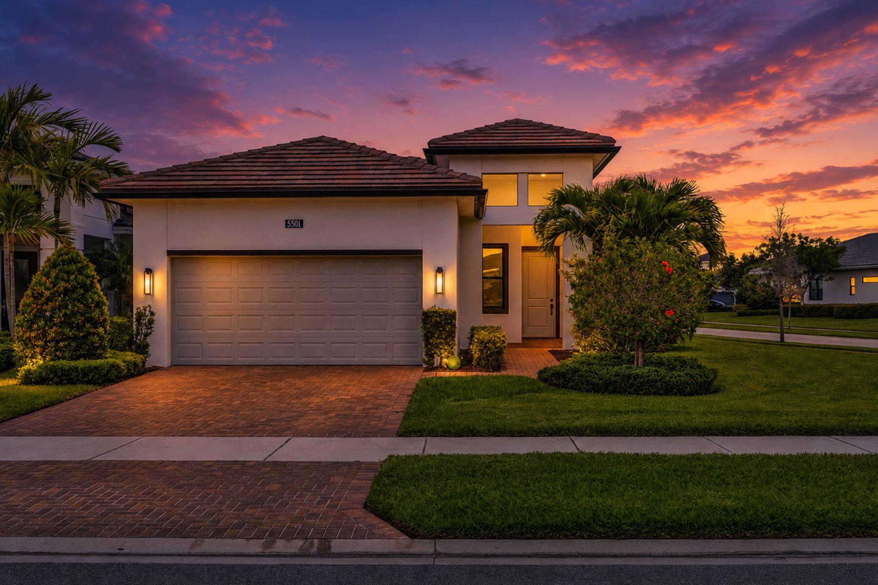 This luxurious 3-bedroom, 2-bathroom home in Cresswind at Westlake features an open floor plan and a kitchen perfect for cooking and entertaining, with white cabinetry, quartz countertops, and stainless steel appliances. This home also features impact glass, a covered patio, and a garden view, adding protection and outdoor enjoyment. Located in the vibrant Westlake community, residents enjoy resort-style amenities including pools, a fitness center, clubhouse, sports courts, playgrounds, and more. This home offers a fun, easygoing lifestyle in one of South Florida's most exciting communities, complete with countless amenities! ACTIVE ADULT COMMUNITY.