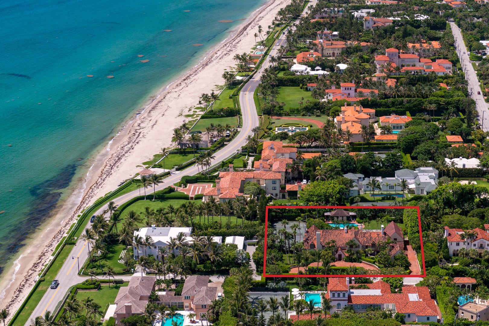 First time on the market. Gorgeous Tudor style estate situated on 1 acre +/- estate lot. With 7BR/6.2BA, 2BR/2BA attached guest house, 1BR/1BA staff quarters, and 8 car garage. Spectacular outdoor spaces include cabana with wet bar, swimming pool, Har-Tru tennis court, and covered loggia. Expansive master suite with fireplaces, sitting room, his and her baths, and balcony overlooking beautifully manicured grounds. To be sold As Is. All sizes approximate and subject to errors and verification. Sq. Ft. as per county tax rolls.