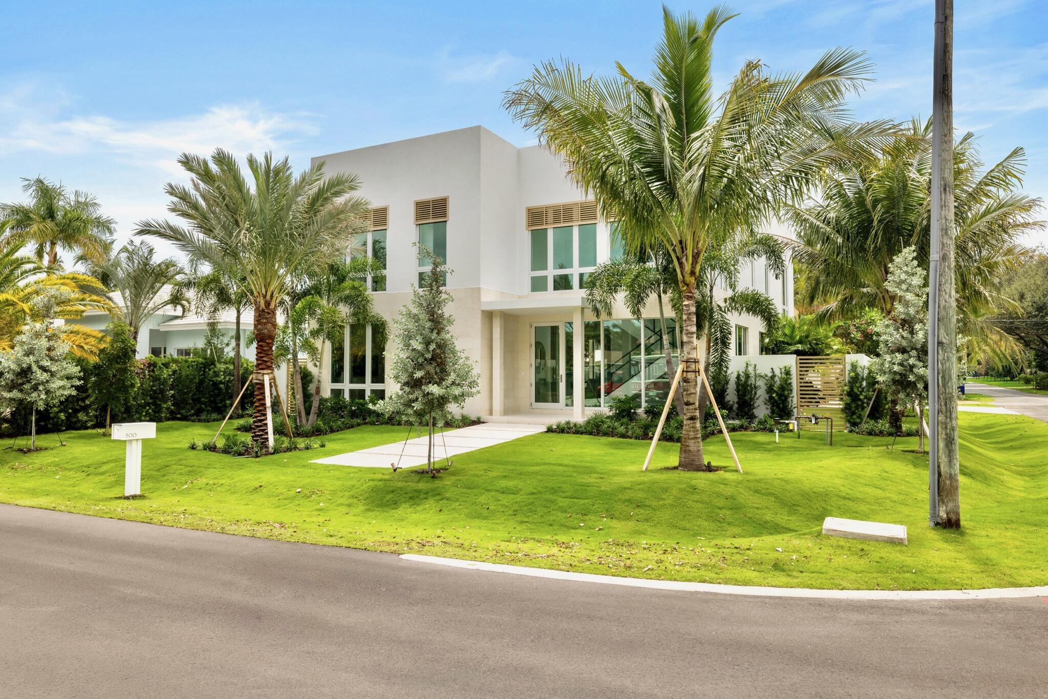 A Rare Opportunity to Own Brand-New, Turn-Key Luxury in East Delray. An architectural masterpiece with a striking coastal contemporary design, nestled on an oversized corner lot in Delray Beach's coveted Palm Trail neighborhood, this architectural masterpiece presents a rare opportunity to own a fully turn-key, brand-new construction estate just blocks from the beach and vibrant Atlantic Avenue. Surrounded by other new-construction luxury homes, 800 Bond Way is perfectly positioned in one of East Delray's most desirable enclaves. With a thoughtfully designed open floor plan and five-bedroom suites, this must-see estate offers the ultimate South Florida indoor/outdoor lifestyle. LOCATION:
800 Bond Way, Delray Beach, Florida - Ideally situated in Delray Beach's sought-after Palm Trail neighborhood, this new-construction estate is just moments from the Intracoastal Waterway, pristine beaches, and the vibrant energy of Atlantic Avenue, lined with premier shopping, dining, and entertainment.

PROPERTY:
A beautifully paved entryway leads to the welcoming portico, creating a refined sense of arrival. The expansive lawn is complemented by a driveway positioned to one side, leading to a two-car garage. In the fenced backyard, a covered loggia with a summer kitchen sits adjacent to the sun-drenched pool, offering a private outdoor retreat perfect for relaxation and entertainment.

RESIDENCE:
A sophisticated expression of Coastal Contemporary architecture, this stunning new-construction estate, dubbed the "Coral House," seamlessly blends modern elegance with a relaxed coastal aesthetic. Developed by SDG and designed by Morrissey, the home spans approximately 5,189 total square feet and offers five-bedroom suites. The clean-lined white stucco façade is beautifully accented with coral stone and custom metalwork, evoking a refined yet welcoming ambiance.

Inside, a serene color palette of natural hues is complemented by both large format tiles and hardwood floors, enhancing the home's warm and inviting atmosphere. The open-concept floor plan is designed for effortless entertaining and everyday living. A grand two-story reception foyer and stair hall lead into the expansive great room, which seamlessly integrates the living area with a wet bar, dining space, and a custom center-island designer kitchen. Floor-to-ceiling glass doors flood the space with natural light and open to the poolside covered loggia, creating a perfect balance of indoor and outdoor living.

A versatile flex room off the foyer provides options for a private office, guest suite, or gym. Also on the first floor are a powder room and a well-appointed laundry/drop zone.

Upstairs, an informal club room with a wet bar connects the primary suite and three additional guest suites. The primary suite, positioned for privacy, features a luxurious bedroom opening to a spacious pool-view terrace. The suite also boasts a walk-in closet and a spa-inspired bathroom with double vanities, a soaking tub, a walk-in shower, and a private water closet. Additional features include an elevator, a second-floor laundry room, and natural-gas accommodation. 

In a market where brand-new, turn-key homes east of US-1 are increasingly rare, 800 Bond Way stands out for its prime Palm Trail location, expansive corner lot, and masterfully executed design. Every detail has been thoughtfully considered, creating a home that perfectly balances sophistication, comfort, and the effortless charm of coastal living.

This is more than a home - it's an opportunity to own one of East Delray's most exclusive new addresses.

The information herein is deemed reliable and subject to errors, omissions or changes without notice.  The information has been derived from architectural plans or county records. Buyer should verify all measurements. 

DISCLAIMER: Information published or otherwise provided by the listing company and its representatives including but not limited to prices, measurements, square footages, lot sizes, calculations, statistics, and videos are deemed reliable but are not guaranteed and are subject to errors, omissions or changes without notice. All such information should be independently verified by any prospective purchaser or seller. Parties should perform their own due diligence to verify such information prior to a sale or listing. Listing company expressly disclaims any warranty or representation regarding such information. Prices published are either list price, sold price, and/or last asking price. The listing company participates in the Multiple Listing Service and IDX. The properties published as listed and sold are not necessarily exclusive to listing company and may be listed or have sold with other members of the Multiple Listing Service. Transactions where listing company represented both buyers and sellers are calculated as two sales. "No payments made until title passes" Some affiliations may not be applicable to certain geographic areas. If your property is currently listed with another broker, please disregard any solicitation for services. Information published or otherwise provided by seller, listing company or its representatives is deemed reliable but are not guaranteed and subject to errors, omissions, or changes without notice. Copyright 2025 by the listing company. All Rights Reserved.