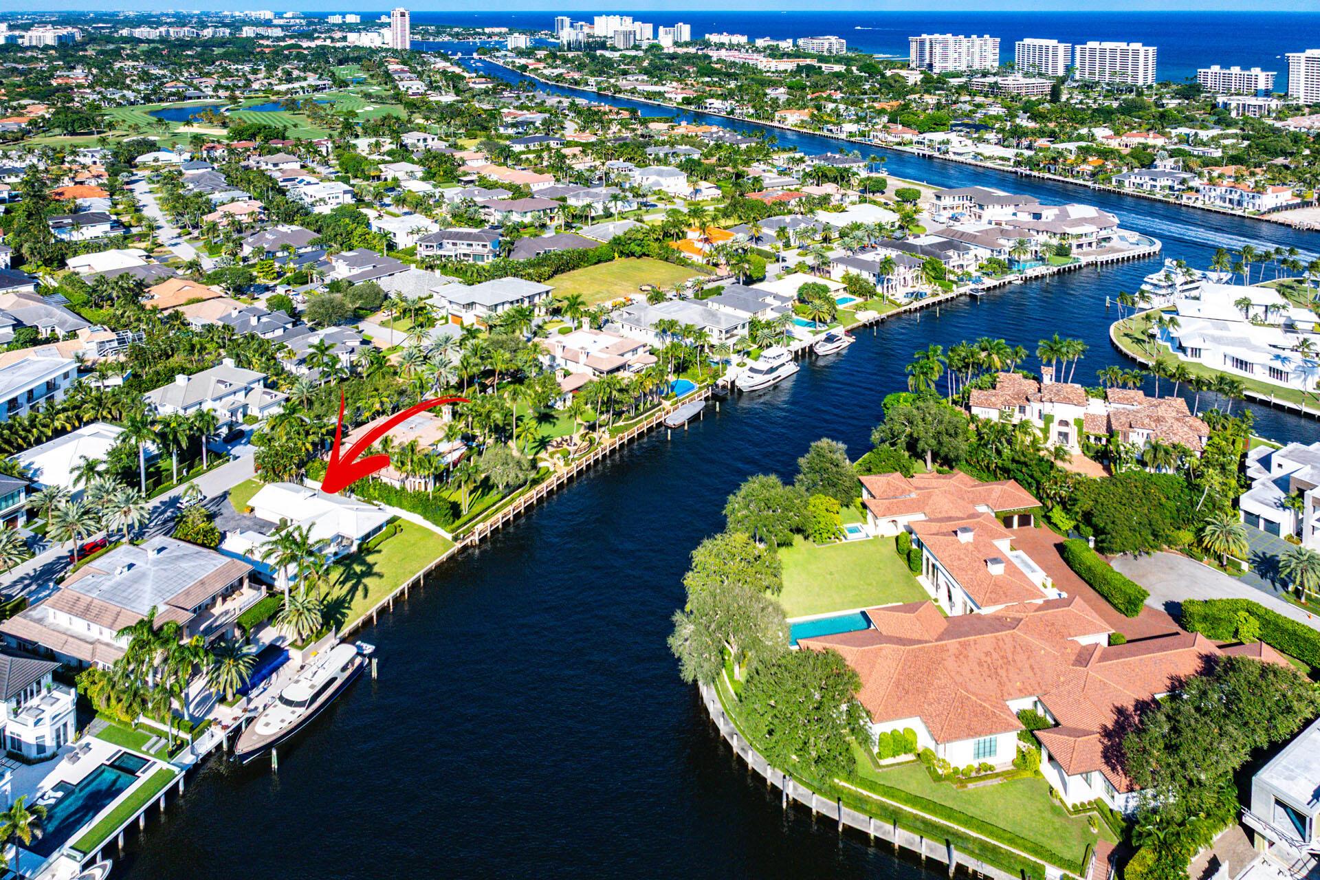 Introducing a premier waterfront opportunity in Royal Palm Yacht & Country Club.
368 S. Maya Palm Drive presents an exceptional chance to own prime waterfrontage along the widest canal in RPYCC, offering stunning multiple canal views and highly desirable Southeast exposure that brings beautiful morning light. Available for the first time in more than 40 years, this property is ideally positioned near the Intracoastal Waterway and offers a remarkable opportunity to create your dream waterfront estate in Boca Raton's most prestigious community.