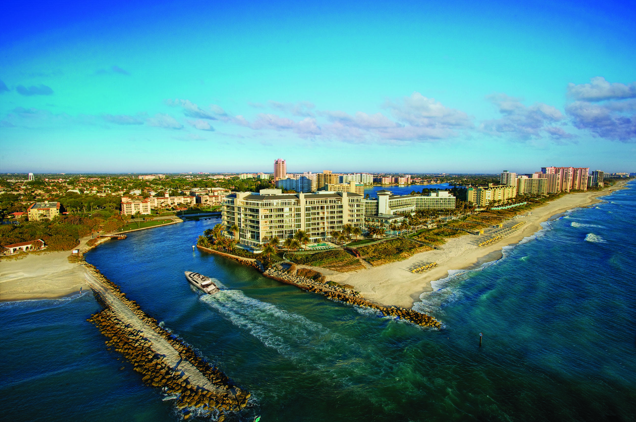 Residence 308 is now available at Boca Raton's most sought-after luxury address, One Thousand Ocean. The sprawling 5,407 SF oceanfront condominium features 3 bedrooms, 3.1 baths - including an expansive 2,000 SF of outdoor living space. Designer finished and furnished, this corner residence boasts high ceilings, panoramic views and a very chic, light and bright feel. Combined with luxurious facilities and state of the art technology and amenities of One Thousand Ocean, the  condominium is ideally suited for the demands of luxurious modern lifestyles. Designed for gracious entertaining and an elegant lifestyle, this property sets a new standard for beachfront living with signature views of ocean, city and the Intracoastal.