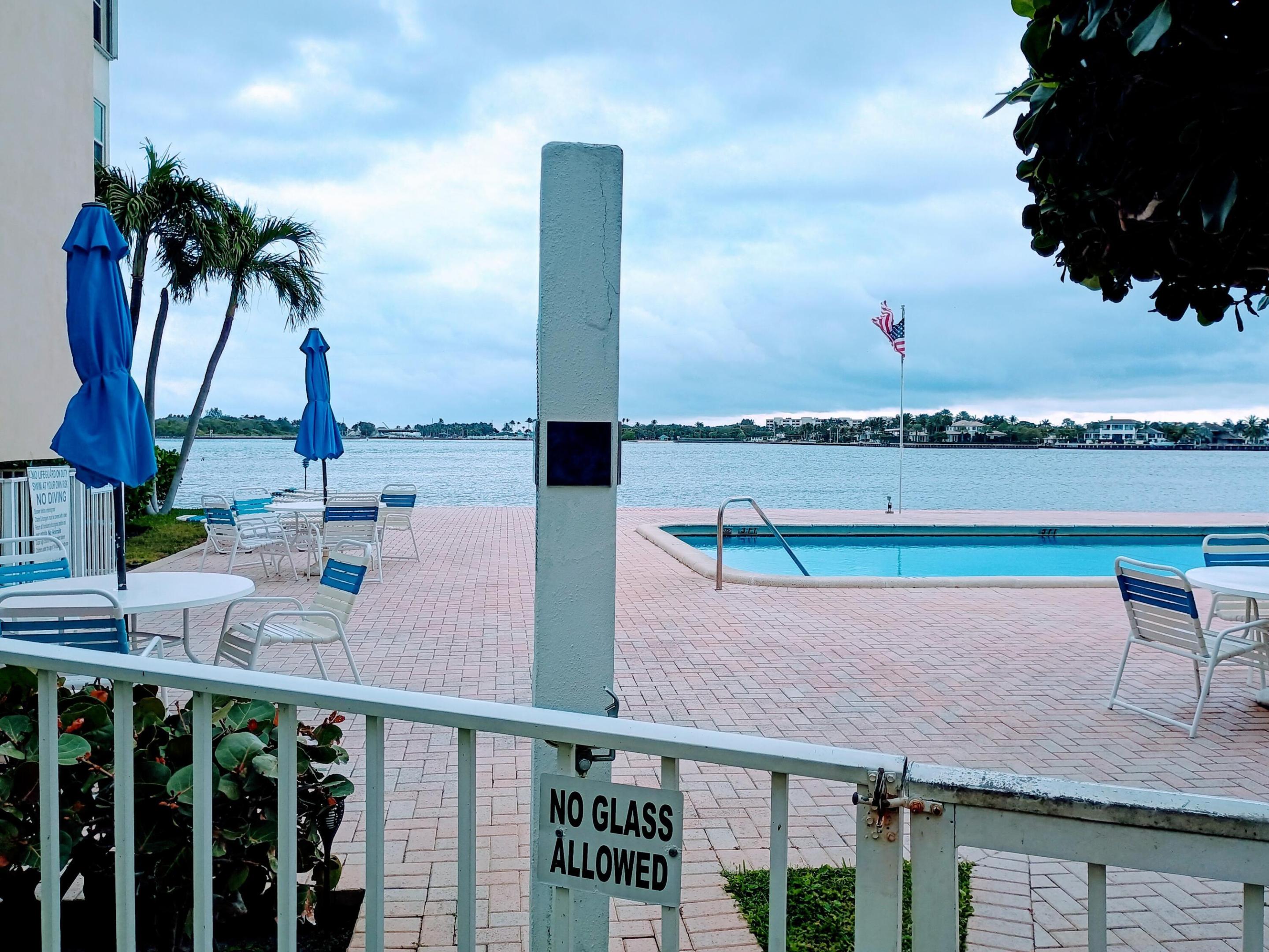 55+ Active intracoastal community. This SECOND FLOOR 1bed /1 bath Condo with open floor plan has very nice sunlight, newer kitchen and bathroom and flooring. It also has a view of lush green space and a side view of the intracoastal from the balcony. Very private. Bldg. The building has an elevator. The pool area is fabulous and has unbelievable wide views of the intracoastal waterway. Both buildings have a new Roof in 2024 and they were painted in 2025