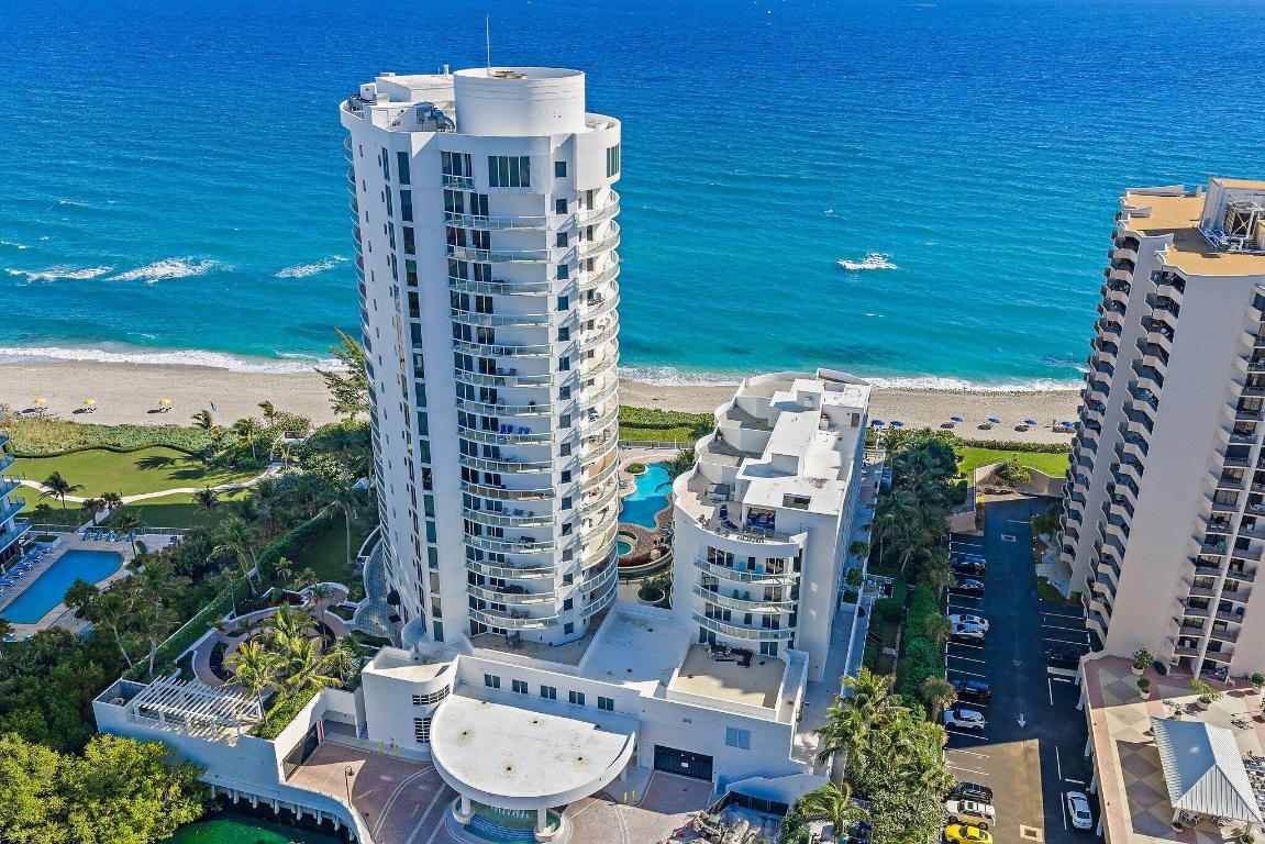 Beachfront, spacious, 3 bed 3 bath, Singer Island condo. 3 large wraparound balconies boasting panoramic oceanfront and Intracoastal views. Private elevator and foyer in unit. Floor to ceiling impact glass windows. Electric window coverings. Marble floors. Manned gate and front desk personnel. Parking garage. Private beach access, heated pool, sauna, spa, bbq, theatre, billiards, fitness center, club rooms. Near downtown Palm Beach Gardens, dining, shopping, mall, golf, marinas, boating, watersports, fishing and PBI airport.