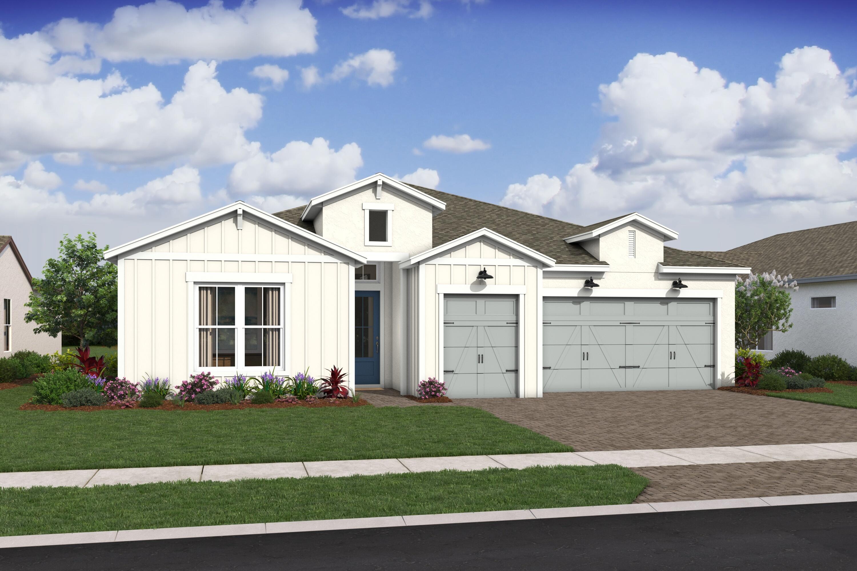 Located on an oversized corner lot, this Franklin model offers en-suite baths for all three bedrooms and a thoughtfully designed layout, ideal for comfortable living and entertaining. An elegant chef's kitchen features white cabinetry, Statuary Classique quartz countertops, abundant cabinet space, and a large island that opens seamlessly to the great room. The open and airy great room includes sliding doors leading to a covered patio, creating effortless indoor-outdoor living. A formal dining room just off the foyer provides the perfect setting for hosting guests. The luxurious primary suite is highlighted by triple windows, while the private primary bath offers spa-like comfort with an optional freestanding tub. A convenient two-car garage includes additional storage space to complete this home.