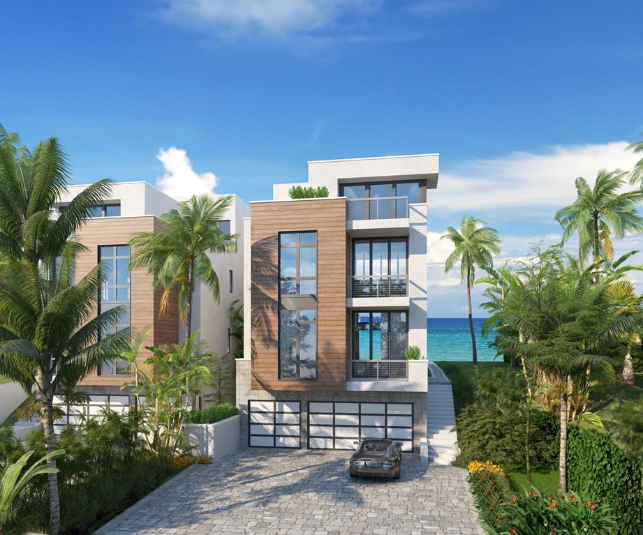 DUE AUGUST 2021, NEW OCEANFRONT GATED ESTATE exudes modern luxury. Live the Pure Life elevated on the ocean with this luxurious beachfront home. Your own private beach cleanses the mind, body and soul, while luxurious designer interiors excites the senses. This healthy & holistic ''toes-in-the-sand'' retreat boasts 5 bedrooms, 6.4 baths & ultra-modern interiors with jaw dropping views at every turn. Inspired by its tranquil natural setting, this home affords a spa-like oasis on the ocean, ideal for someone looking to find modern living right on the beach with a gracious pool, a unique longevity room with infra-red spa, gym, 5 car garage and a motorized privacy gate. Reflecting today's need for a personal retreat, this is luxury defined. this home offers the luxury of modern beauty, and a private escape from the world. Perfectly situated between Boca Raton & Delray Beach minutes to Palm Beach & Fort Lauderdale airports, shops, dining & nightlife. Developed by respected team of Seadar Builders, architect Randall Stofft, and Interior by Steven G, every luxurious detail is at the highest level of taste & style. The kitchens are being installed, the flooring is in, and this exciting oceanfront property  is due for completion in August/September 2021. 

Buyer to pay doc stamps and title insurance. With exceptional ocean views from every floor, every day will inspire and relax.

The information published & provided including but not limited to prices, measurements, square footages, lot sizes, features, finishes, and calculations are subject to errors, omissions or changes without notice. All such information should be independently verified. All parties should perform their own due diligence on pre-construction sales to verify all information.


The Most Desirable Tropical Oceanfront Oasis in North America. Live life elevated, capitalizing on a truly rare "twice in a lifetime" opportunity right on the ocean in sought-after Highland Beach! These meticulously-designed twin residences conceived by renowned architect Randall Stofft, builder Darrin Dunlea of Seadar Builders and the preeminent Interiors by Steven G. offer the ultimate oceanfront escape, each boasting 10,804 sq ft of sheer luxury with 5 oversized bedrooms, 6.4 bathrooms, and ultra-modern interiors showcasing jaw-dropping views at every turn.

Inspired by their tranquil natural surroundings, these exquisite twin retreats are perfect for the healthy and holistic-minded, a family, or group of friends looking to buy a single or pair of private homes in North America's most desirable tropical oceanfront locale perched 23+ feet above sea level, in the exclusive community of Highland Beach. Buy one, or buy 2, and enjoy the best of resort-style living! Each 4-story artful jewel has its own lush tropical paradise with outstanding amenities including a private resort pool, state-of-the-art longevity room, massive game/club room, and 5 car collector's garage for stowing all your gear for land and sea.

The Epitome of Modern Coastal Beauty and Ease. You'll marvel at the gracious open layout of the stunning interiors, complete with an inviting lobby and private elevator to whisk you away to the floor of your choosing. Clean lines, floor-to-ceiling glass, and the highest-quality fit and finish are only the beginning. Each twin residence is wrapped in luxurious appointments throughout, and perfectly suited for those seeking a holistic, spa-like oasis on the ocean with state-of-the-art design, inside and out.

Light-Filled Living with the Ocean as Your Backdrop. Upon entry, the first floor affords a sense of calm and sophistication with a formal lobby, den, and sitting area. At the heart of home rests a gourmet chef's kitchen, clad in top-of-the-line appliances with sleek custom countertops, modern cabinetry, designer lighting, walk-in pantry, and breakfast nook. An elegant guest suite with private balcony, walk-in closet, and full bath rounds out the main floor. All of this flows seamlessly from the light-bathed living and dining spaces to the expansive outdoor entertainment deck, cabana, resort-style private pool, and pristine ocean-side for unmatched coastal living.

A Secluded Spa-Like Retreat. After a long day, escape to a tranquil oasis all your own in the second floor master suite, outfitted with his and her walk-in closets, his and her spa-quality baths, and a dramatic private balcony framing unbelievable ocean views. Also on this level is a lobby and 2 en-suite guest bedrooms, each with walk-in closets, and one with a secluded balcony.

Experience the Height of Wellness in the Longevity Room. Wellness is the next luxury, and this home allows you to meditate, detoxify, and rejuvenate with ease. Stimulate good health in the state-of-the-art longevity room, complete with Infared Sauna, holistic spa, area for a massage table, room for all the exercise equipment and private spa bath.

Unrivaled Entertainment Hub with Covered Roof Deck. The third floor is also the entertainment hub. Here the whole family will enjoy a massive game room and covered rooftop balcony for connecting with nature. A ground level with collector's garage, lobby, bathroom, and including 396 square feet of air conditioned storage adds to the appeal.

When it comes to location, this Offering is beyond compare. Perched high above the Atlantic shoreline, each twin property provides rare, unobstructed ocean views and a unique platform to build upon. Wake up each day to a brilliant sunrise, unwind with a walk on the beach for fresh coastal air, or a take a dip in the ocean or your own private pool  every detail of these twin retreats is implemented with wellness at the core. And if you act quickly, you can collaborate on the design and finishes to truly make the vibe your own!

The coveted Highland Beach address directly between Boca Raton and Delray Beach puts you minutes from great Pilates and Yoga studios, green juice stands, naturopaths and more for living your best life. Getting here could not be easier with a prime location minutes from Boca Raton's executive airport, Palm Beach and Fort Lauderdale International Airports, and the finest shopping, dining, culture, and nightlife in the region.

"The ocean stirs the heart, inspires the imagination, and brings eternal joy to the soul"  Wyland.

Experience bliss and tranquility at 4513 South Ocean.