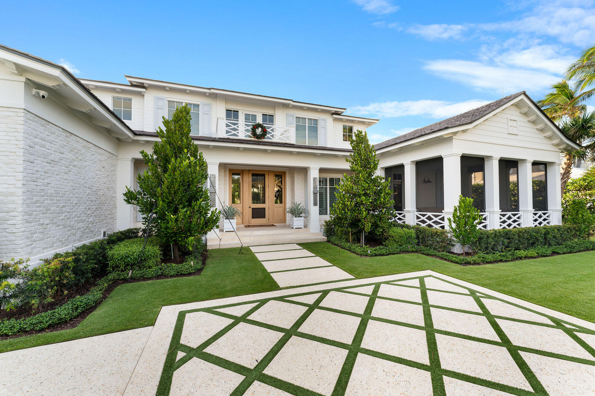 This amazing house overlooks the 15th and 16th fairways. Walk to the beach and Beach Club. Private pool and patio are on pilings and a slab elevation of 9.5′ above sea level. Concrete construction on the first and second floor. All interior walls are insulated. Icynene roof insulation, All natural stones in the kitchen and bathrooms. Other features include: Control4 system for lighting, shades and a/v - downstairs, Air conditioned garage, garage ceiling 13 feet to accommodate car lift. Three tankless gas water heaters. Whole house water filtrations system, Heated European knife edge pool. Fire bowls in the backyard with outdoor fireplace. Built-in gas grill with double burner, refrigerator drawers on second floor, two dishwashers, two washers and dryers, motorized screens on porches.