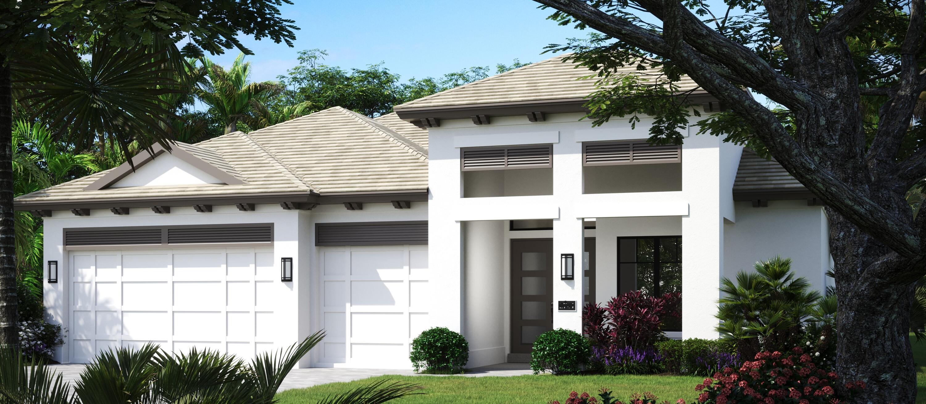 The Citron 25 has become one of the most sought-after plans in the Seaglass community. With over 2,900 square feet of finished living space, this home offers an exceptional layout that includes a grand entryway with high ceilings throughout. The main living area features an open design with stacked kitchen cabinets, an oversized center island, and Cafe appliances, which include a natural gas cooktop and a 42'' built-in refrigerator. The great room is enhanced by an electric linear fireplace with a tiled surround, along with side cabinets and floating shelves. The master suite provides an ideal retreat for relaxation, featuring a bathroom with a standalone tub, a double vanity with LED-lit mirrors, and a spacious walk-in closet complete with custom shelving.