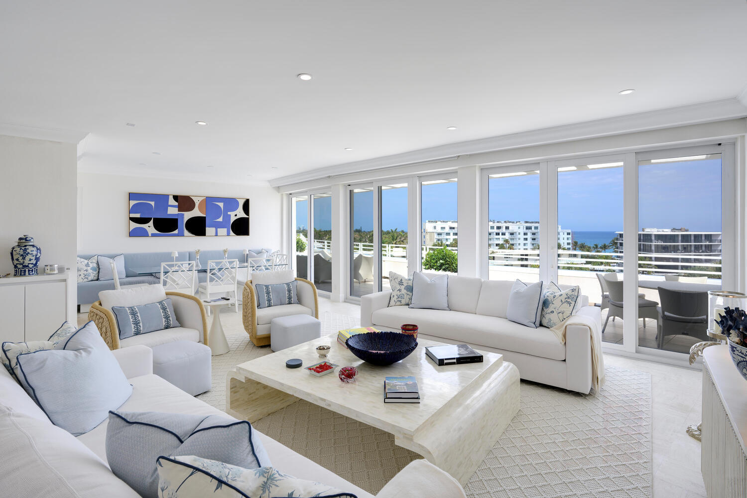 With ocean views from every room,  this glamorous, East exposure, custom renovated 3 Bed/3.5 bath penthouse renovated by HIve is truly a rare find! This light, bright unit is fresh and new with a fabulous floor plan...Every room opens to the glorious 640 sq ft. ocean view terrace, perfect for entertaining! Friends and Family will truly enjoy the coveted, renovated poolside cabana with bath, which is available separately! Prestigious Sun and Surf, Direct Oceanfront with two buildings featuring 5 Star services including 24 hour valet, door man, direct ocean access. walk on the sand South to the Breakers, access to 2 pools, hot tubs, saunas, exercise rooms, card/meeting rooms, one small pet is accepted too! The best location in town, Full Service Resort Living in Palm Beach!