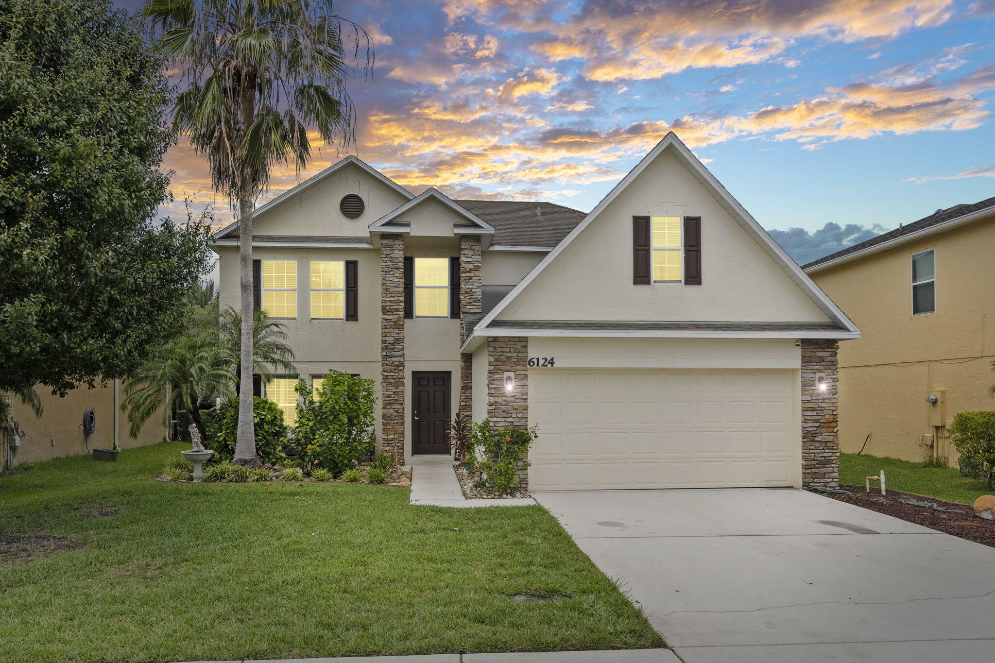 Welcome to a beautifully updated two-story home on a quiet cul-de-sac in the heart of St. Lucie West. Located in a family-friendly community with an affordable HOA, this home offers a warm neighborhood feel and great value. Featuring 3 bedrooms plus a den and 2.5 baths, the layout includes two living areas, a separate dining space, and a versatile den ideal for an office or playroom. The kitchen boasts granite countertops, stainless steel appliances, and ample cabinetry. Upstairs, the primary suite offers two walk-in closets, including a custom California-style closet, and a spa-like bath. Enjoy outdoor living with a screened saltwater pool, new heater and pump (2024), fully fenced yard, plus major updates including a new A/C, water heater, fresh paint, and dining.