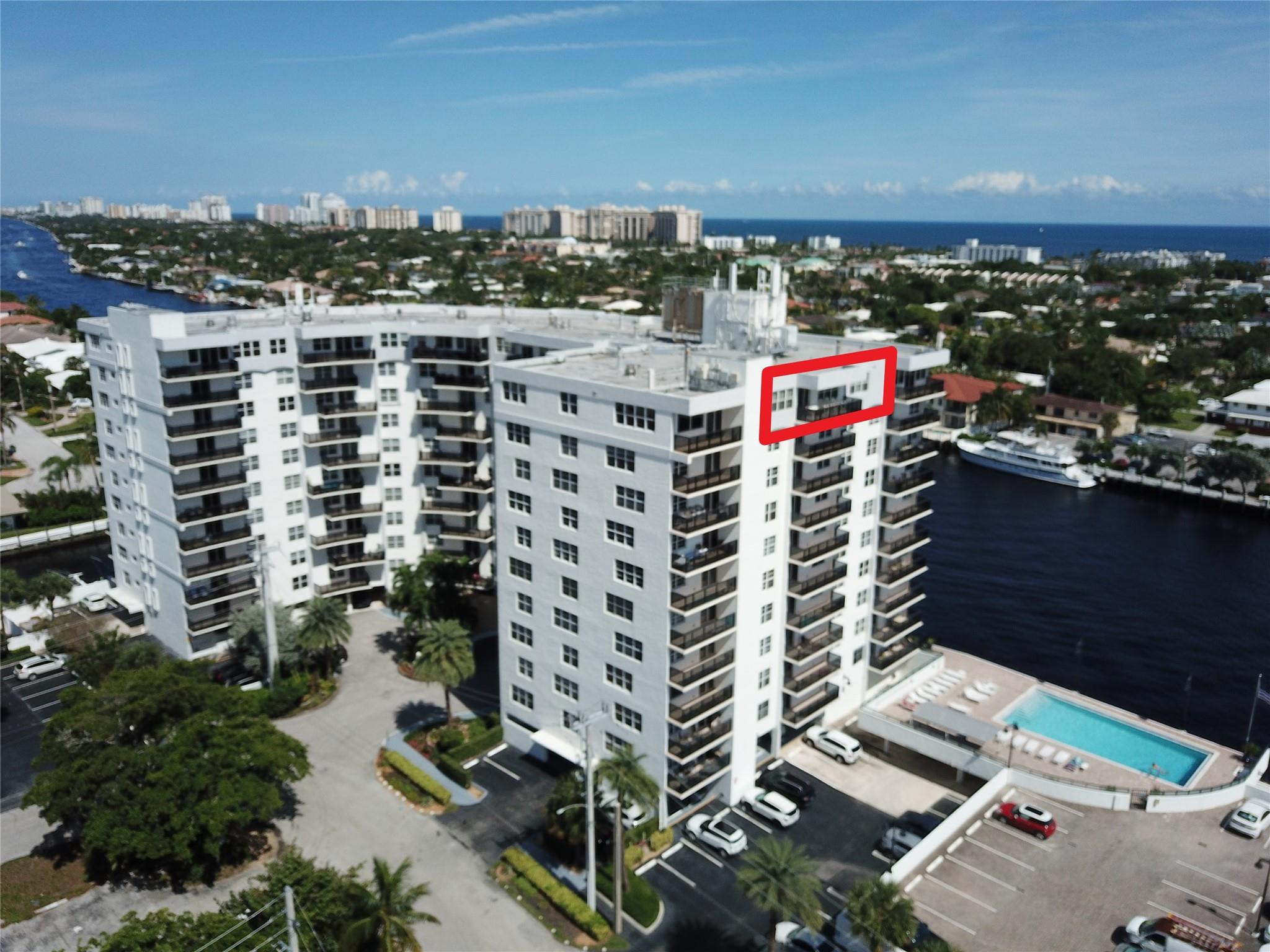 Enjoy Unparalleled Luxury in this Exclusive Warwick Penthouse w/Stunning Ocean, Intracoastal, Pool & Downtown Views. SE & SW Exp. Spectacular wintertime Sunrises & Sunsets. Storm-Impact Windows & Sliders. Tons of Storage. LRG, Open Balcony w/New Smoked Glass Railings. Overlooks New, Heated Pool. In-unit Washer & Dryer OK! Cov'd Parking. Secure Boat Docks to 40' avail. Xtra Storage & Bike Rm. Mesmerizing Yachts Water-Craft & FTL Boat Parades. Low Maint Incls Upgraded Cable, A/C Maint, WTR, Reserves & Pest Control. No Pending Assess'. Has Ins Cert. Warwick Upgrades aslo Incl: Bldg Ext, Lobby, Hallways, Doors, Windows, Lobby & Party Rm. Full-time Prop Mgr. 24/7 Sec Guard. Walk to Laud-By-The-Sea, Beach & Pier. Steps to WTRFront Dining Kaluz, Blue Moon, Benihana, Trendy Shops, Dining & Entmnt.