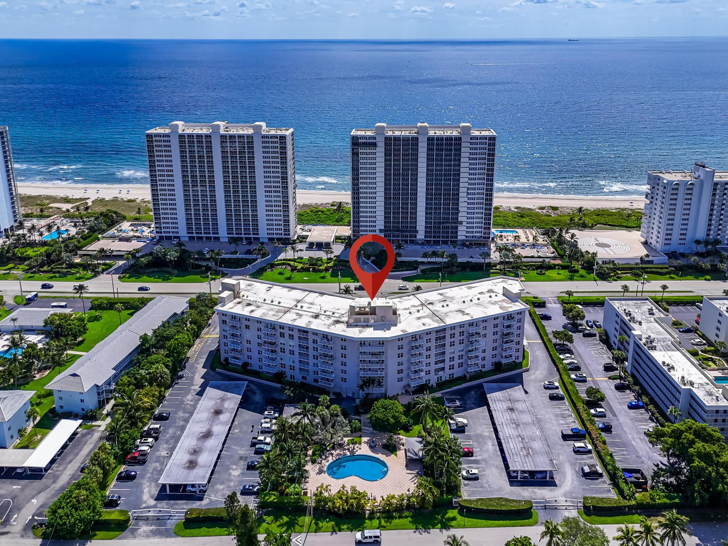 Live the ultimate beach lifestyle at this fully remodeled condo where style meets scenic city views.  Secluded beach access is nearby, and Deerfield Beach pier and Mizner Park are minutes away.  Inside, open living and dining areas are perfect for entertaining or relaxing.  Hurricane proof windows fill the space with natural light, and have motorized shades for privacy.  Kitchen has ample cabinetry and workspace.  Large primary suite provides a serene retreat with abundant closet space. Permitted in-unit laundry has been added.  Secure building has a gym, hobby room, bike storage, heated pool, manager and guard on site, and more.  Concrete restoration has just been completed for your comfort and peace of mind.   Financial docs are available online.