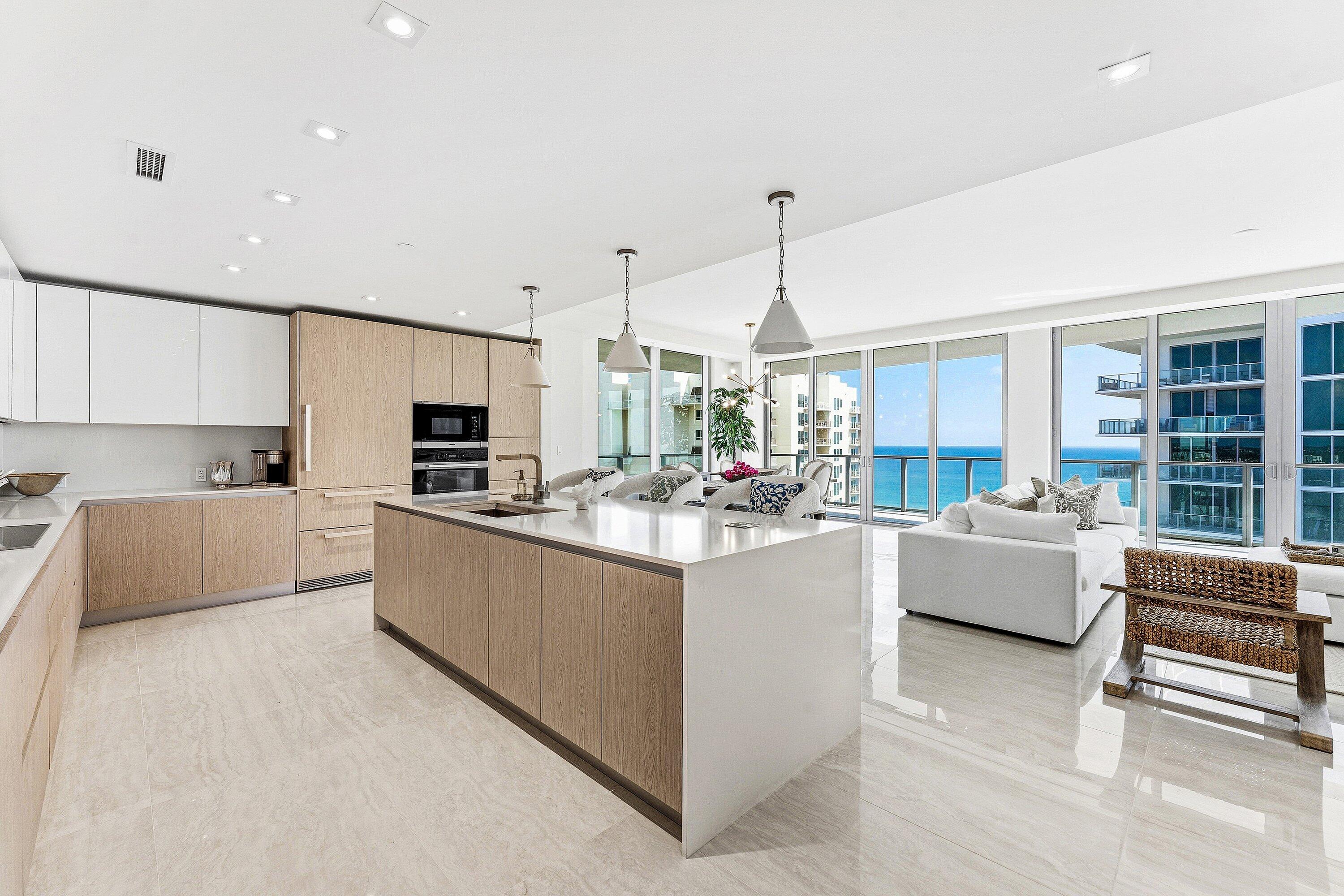 Enjoy breathtaking views of the Atlantic Ocean and Intracoastal Waterway from this 17th Floor (NEVER LIVED IN) corner unit at The New Amrit Ocean Resort and Residences. Offered Furnished or Unfurnished. With an east to west flow through. This light and bright floorpan affords the best of both worlds with sunrise and sunset terraces. Boasting 3,425 total square feet of living space with 2 Bedrooms, 1 Den/Office (suitable for a 3rd bedroom) and 2.1 Baths. The unit has just been freshly painted and finished with designer upgrades and furnishings. New water heater and filtration system. Motorized room darkening shades create a turnkey opportunity ready for immediate occupancy. The Amrit amenities include over 100,000 sq ft of spa and wellness facilities, four restaurants, and beachfront service. Condo owners have use of their own personal amenities such as pool and gym PLUS the hotel offering. Amrit allows the ability for nightly, weekly, long term rental through hotel rental pool.