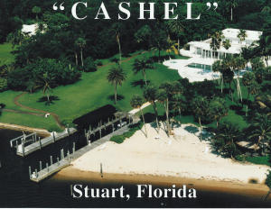 Welcome to ''Cashel'' -- One of Stuarts most charming and prestigious waterfront estate home that exudes old world charm. This Estate home is situated on 3 lush aces w/ over 300ft of water-frontage on the direct river. Secure dockage for a 100ft + Yacht.  Meticulously restored in 2011 w/ impact doors and windows, stunning kitchen and baths,, hardwood floors, large rooms, Walk in vault, full basement, & extensive moldings throughout.  The property features a main home w/ 5BR, 4 full BA, 3 half baths; and a guest home which features 2BR/1BA W/ Full kitchen on the 2nd level, & 2BR/2BA on the main level. Additional features include his & hers changing cabana house w/ cypress finishes, stunning 20x60 pool, gazebo, & white sandy beach Please view the virtual tour for additional photos.