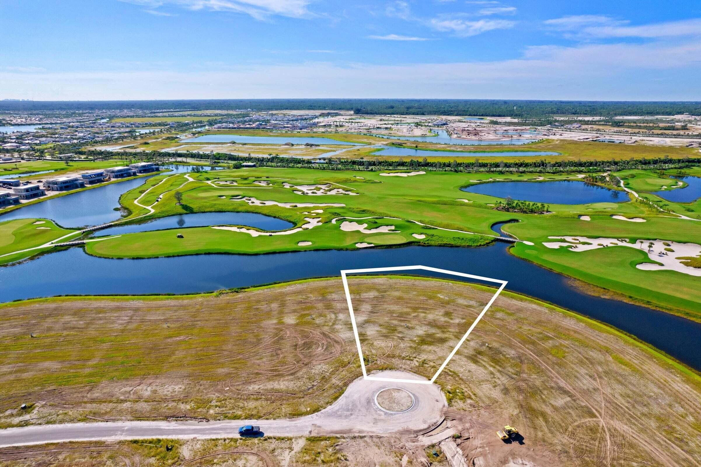 This directly south facing pie-shaped 1 acre lot has expansive views of holes 11, 16 and 17 on Panther National's acclaimed Jack Nicklaus/Justin Thomas' designed championship golf course. This spectacular homesite, arguably the best in all of Panther National, is located at the end of the cul de sac in the exclusive custom estate section of Panther National. This premier homesite comes with a set of architectural plans for a Hamptons-inspired modern estate designed by award-winning Affiniti Architects in collaboration with Ellish Builders, one of Palm Beach County's premier custom homebuilders and Panther National's preferred builders. Build this incredible design with Ellish Builders or customize your own dream home.
