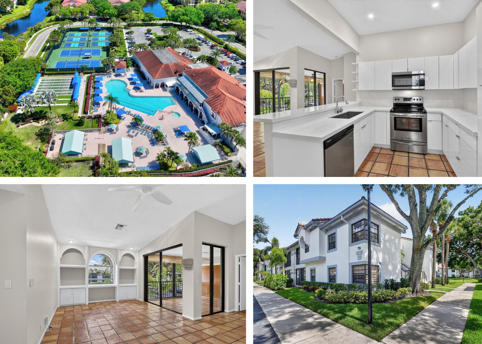 Welcome to this beautifully maintained 3 bed 2 bath condo located in the desirable all-age community of Platina! Offering a spacious & inviting layout, this residence combines comfort, style, & convenience. The bright kitchen features beautiful white cabinetry, stainless-steel appliances & plenty of storage, while charming Mexican tile flooring adds warmth & character throughout the living areas. The glass enclosed Florida room provides additional living space, perfect for relaxing, working from home, or enjoying your morning coffee year round. A convenient in-unit washer & dryer closet adds to the home's everyday functionality. Rent includes cable, water & access to the community's exceptional clubhouse amenities, allowing you to enjoy a carefree lifestyle.  The renovated active 20,000 square foot clubhouse is stunning! Cafe open for breakfast and lunch, card rooms, fitness center with stationary bicycles in a solarium overlooking the pool area. Relax in one of the satellite pools or at the enormous free-form main pool and spacious sundeck. Pickleball, Tennis, Handball Shows, bingo, and an array of clubs, you will not be bored! 24-hour guard gated community. Convenient access to I-95 and the Florida Turnpike. Close to shopping and wonderful restaurants. DON'T DELAY. YOUR FABULOUS PLATINA LIFESTYLE AWAITS YOU!