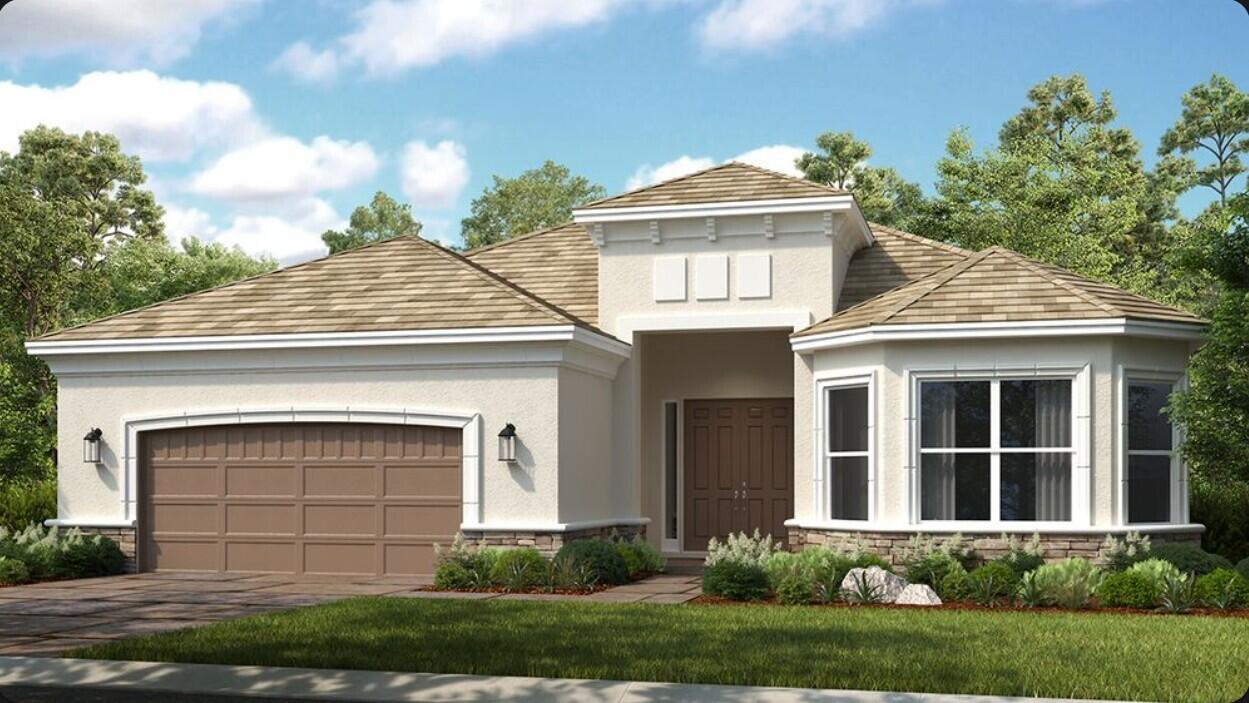 What's Special: Extended Patio. New Construction - July Completion! Welcome to the Pallazio at 13388 SW Alejandro Court in Esplanade at Tradition! This new home showcases a bright, open layout that blends everyday comfort with effortless entertaining. The foyer leads to a spacious great room that flows into both dining areas and gourmet kitchen. Privately situated at the back, the primary suite features a bay window for added natural light, along with a bath and generous closet space. Two secondary bedrooms, including one with an en-suite bath, plus a private study offer flexibility, while impact windows throughout the whole house enhance peace of mind. Enjoy outdoor living on the extended covered lanai and take advantage of the tandem garage for extra storage. Additional Highlights Include: tray ceiling package, double pocket doors into the study, 8' interior doors, pre-plumb for future laundry sink, upgraded kitchen cabinets, LVP flooring throughout, and porcelain tile flooring in the primary bath. Photos are for representative purposes only. Discover Esplanade at Tradition, a vibrant 55+ community with resort-style amenities, pool, tropical beach, and cabanas. Play pickleball, stroll the lakefront, enjoy café treats, and visit the bark park. Live every day like vacation! MLS#B26033478