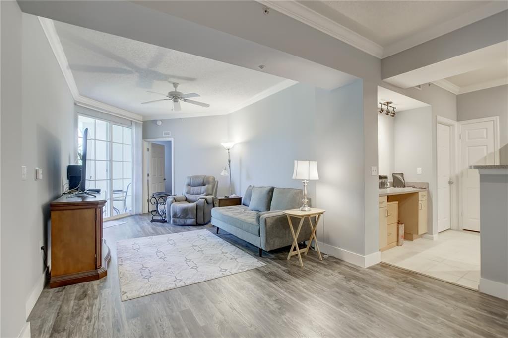 Top floor and largest floor plan (1,270 sqft) for a 2 bedroom condo at Sole in "Hip" Flagler Village. Beautiful balcony overlooking the tranquil zen garden. Sit and enjoy the sound of the fountain! Split floor plan, stainless steel appliances (LG fridge is new), 2 yr old wood floors, washer & dryer inside, AC from 2020. HOA fees cover everything except for electric (cable and internet ARE included!). Full amenities building: nice fitness center, beautiful pool, clubhouse, spa, sun deck, secured access etc. Comes with one assigned parking space but owner can get a second one for a one-time fee of $1,500. Pet friendly building (1 pet, max 50 lbs). You can rent right away (twice per year, min 6 months). Steps from Las Olas, Fresh Market, restaurants; Best deal in downtown Ft Lauderdale!
