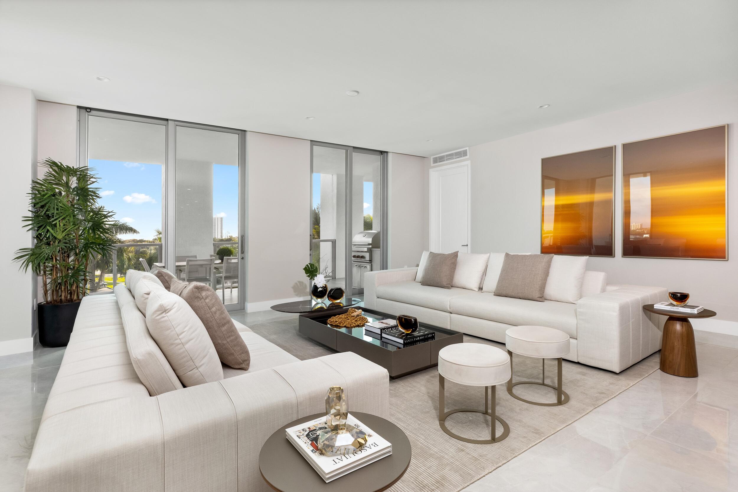 $420,000 PRICE REDUCTION! Experience unparalleled modern luxury in the prestigious Residence 401, a highly coveted corner unit within the exclusive 16-unit East Tower at Royal Palm Residences. Featuring 3 bedrooms, 3.5 bathrooms, and an impressive 4,801 total square feet, this brand-new condominium sets a new standard for sophisticated living in the heart of Boca Raton.

Step into elegance with a private elevator entry leading to a gourmet kitchen, featuring top-of-the-line Italian cabinetry, natural gas cooking, double-oversized islands, full size subzero wine refrigerator and a built-in Wolf gas barbecue grill on the terrace perfect for outdoor entertaining. Enjoy an expansive terrace that showcases views of the Intracoastal Waterway and the newly developed Silver Palm Park. The spacious living areas include a formal living room, full dining room and an additional den/media room, while the primary suite boasts two generous walk-in closets and a lavish en-suite bathroom with high-end upgrades. Custom fixtures and premium finishes are thoughtfully integrated throughout the residence, enhancing its modern appeal.

Positioned at the epicenter of Boca's most sought-after locales, this residence offers unparalleled access to high-end shopping, dining, and entertainment. The famed Boca Raton Resort & Club and pristine beaches are just minutes away, enhancing a lifestyle defined by luxury and convenience.

Royal Palm Residences is renowned for its exceptional amenities, including a 24-hour doorman, valet services, a heated pool, state-of-the-art fitness center, private storage lockers, and an elegant club room. Experience the best of Boca Raton from a home that redefines modern sophistication and comfort.