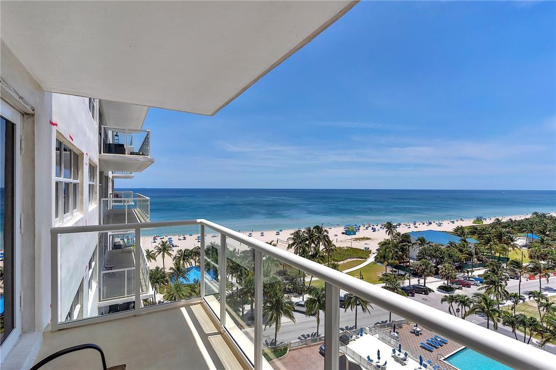 Beautiful Oceanviews from every room! Great balcony with south exposure overlooking the boardwalk and the Pompano Beach. Amazing location of the Sea Monarch, short walk to the ocean, shops, restaurants, workout area and playground along the beach strip. The unit itself comes fully furnished and equipped. Spacious master with oceanview and  walk in closet. Kitchen has been updated with stainless steel appliances and the unit offers washer and dryer, deeded parking and a smaller storage area. The Sea Monarch itself has staffed security, great pool area, excercise room, library and a community room. Building allow smaller pet. Florida Living at its best.