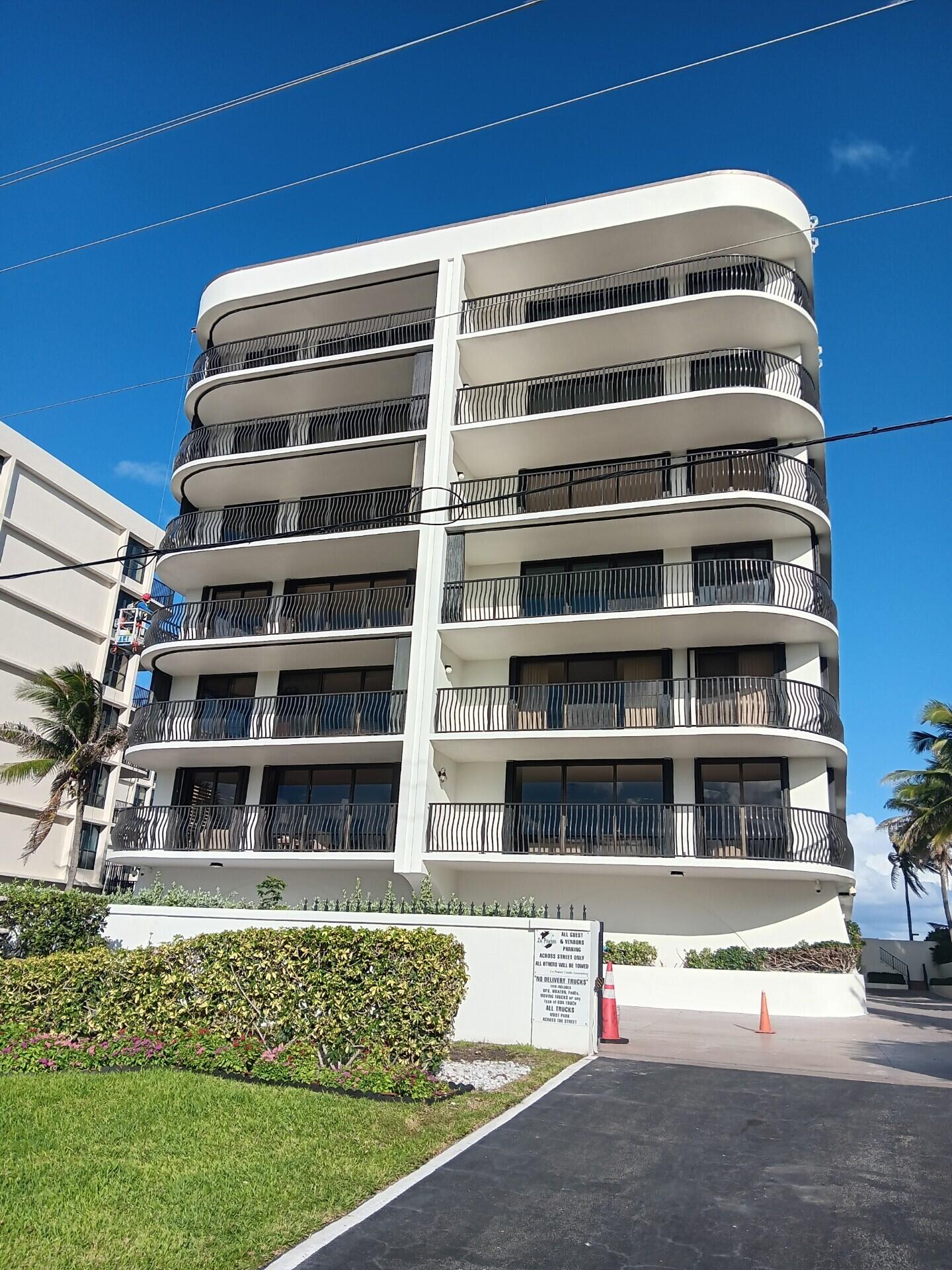 OCEANFRONT 3 Bed 3.5 Bath Condo in Boutique Building Offering Relaxed Beachfront Living .Look Out At The Beautiful Blue Atlantic Ocean And Enjoy Ocean Views From All Bedrooms Building has Garage Parking, Facial Recognition Security System and is Pet Friendly (Restrictions) Close to Eau Palm Beach Resort & Spa., Restaurants, Shopping & PBI Airport.. SELLER HAS AGREED TO PAY FOR UPCOMING ASSESSMENTS WHICH INCLUDE ELEVATOR REPAIR & SEAWALL.